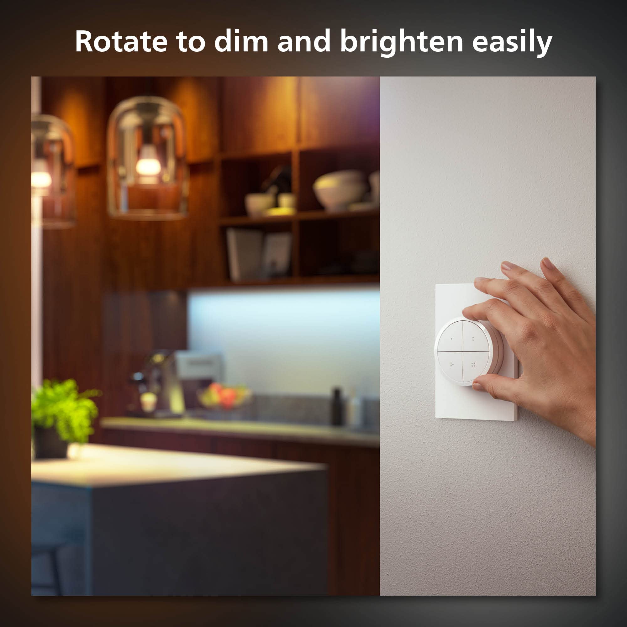 Philips Hue Wall Tap Dial Light Switch - 2 Pack, White | Wireless Smart Home Control for Hue Lights & Hue Bridge | No-Wire Installation | Perfect for Bedrooms, Living Rooms & Home Automation