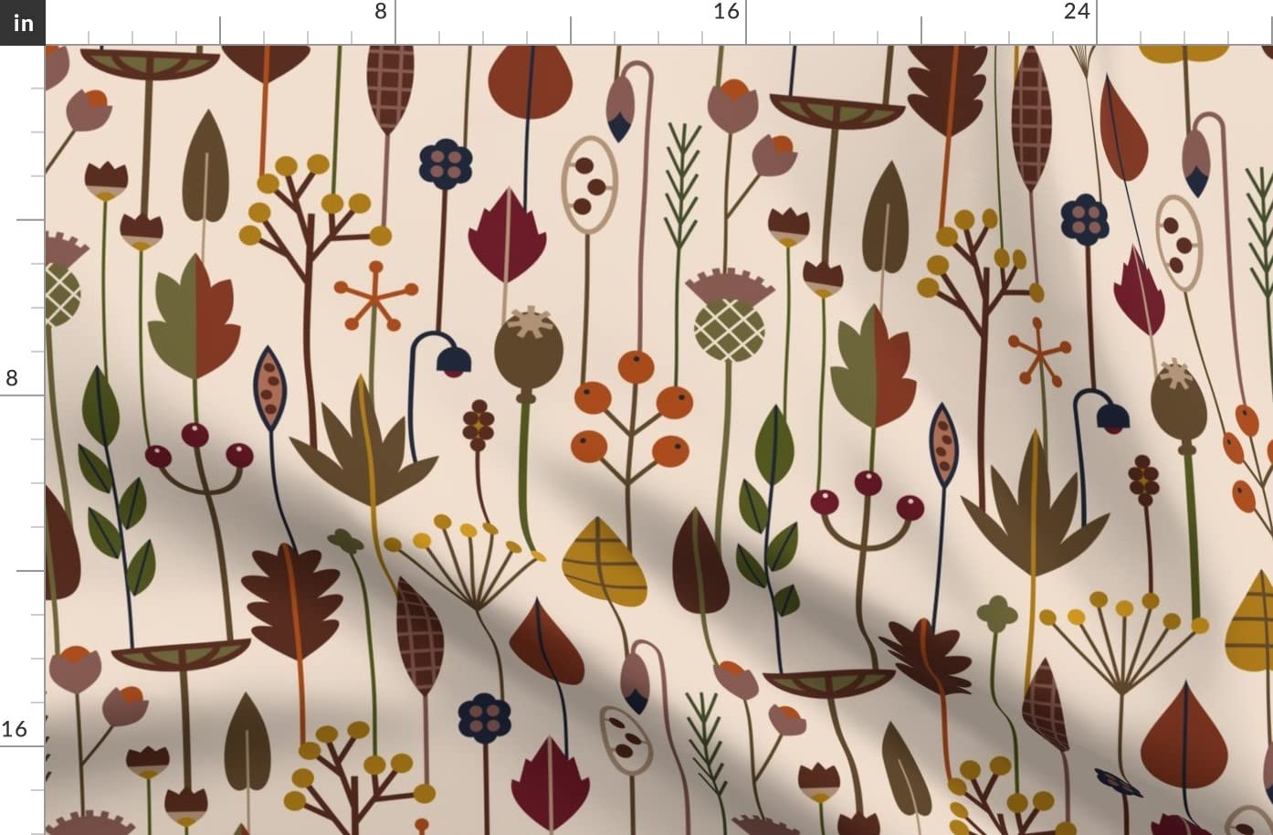 Autumn Leaves and Seeds Printed Fleece Fabric Fat Quarter - Soft Cozy Material for Sewing Blankets, Loungewear & No-Sew DIY Projects - Perfect for Fall Home Decor, Baby Swaddles & Seasonal Crafts