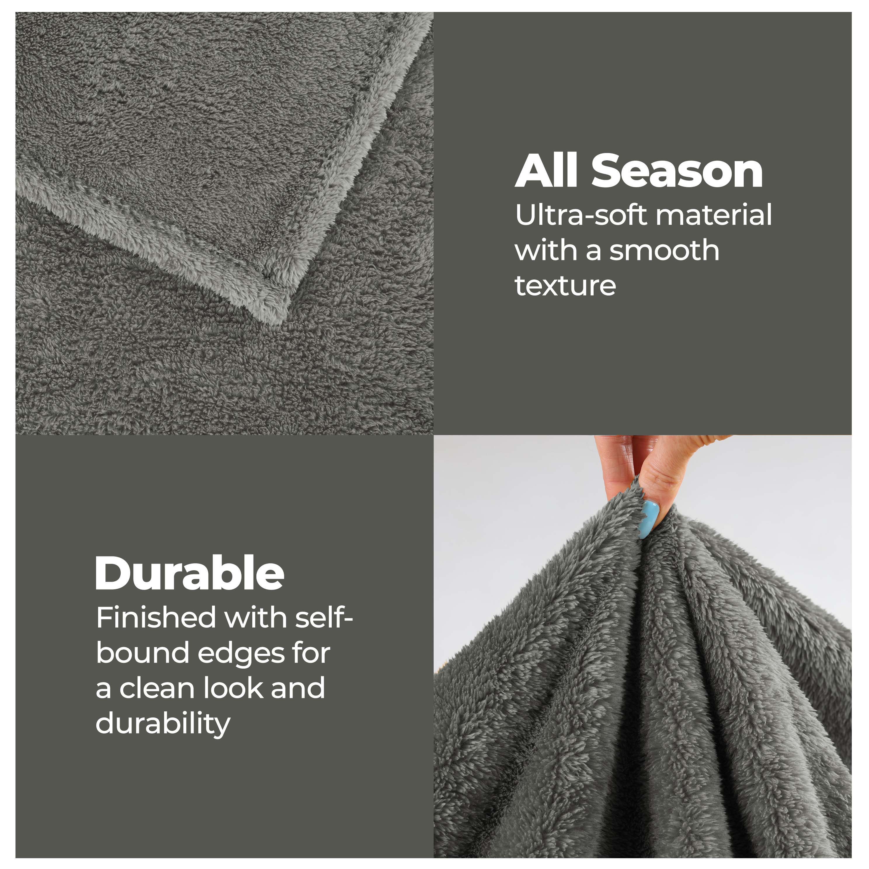 Classic Solid Fleece Plush Medium Weight Fluffy Soft Blanket - Cozy & Warm for Bed, Sofa, Travel & Gifts | Ultra-Soft Throw Blanket for All Seasons