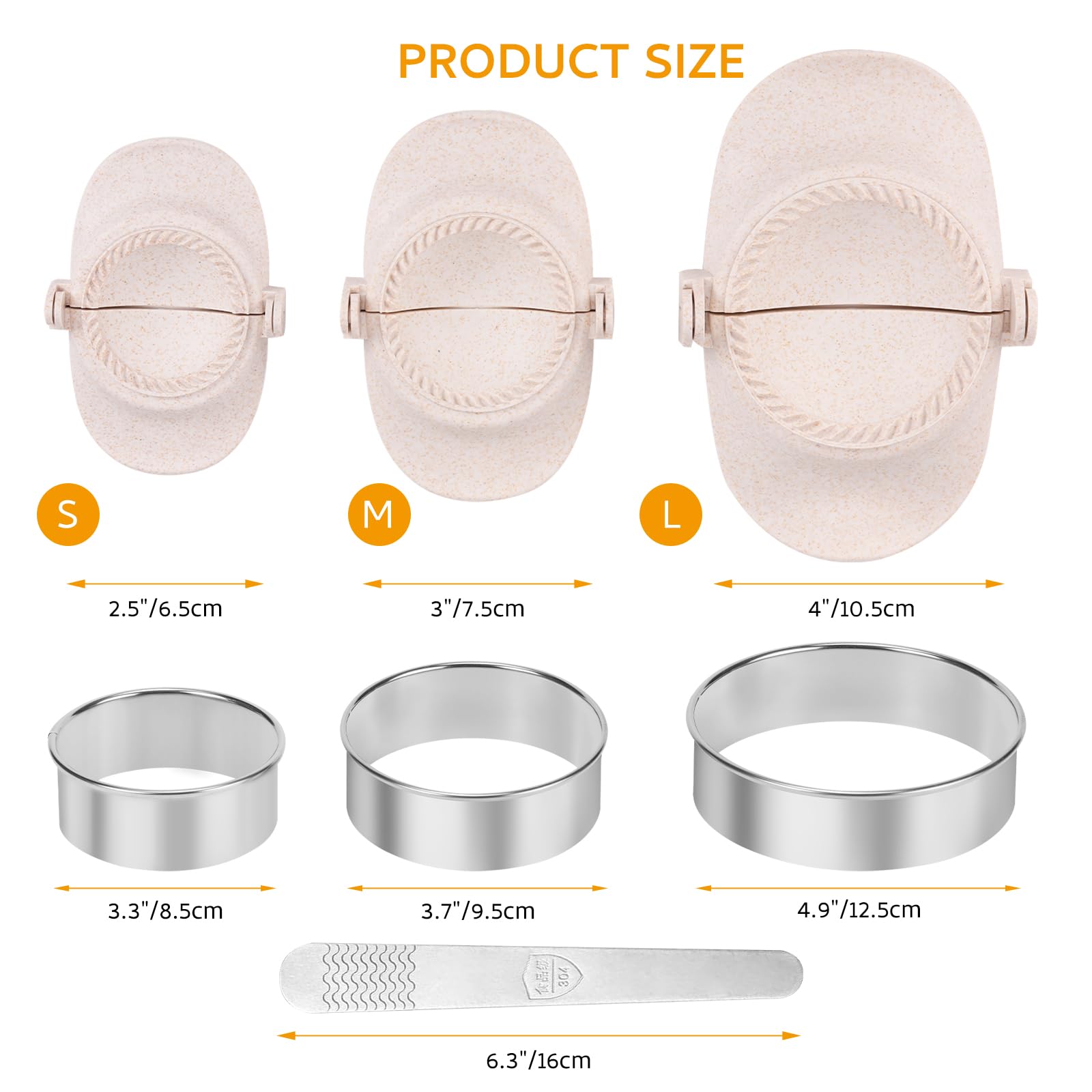 7-Piece Dumpling Maker Kit - All-in-One Empanada & Gyoza Press Set with Molds & Cutters - Kitchen Gadgets for Asian Cooking - Perfect Gift for Home Chefs (Beige) | Make Dumplings, Wontons & More at Home