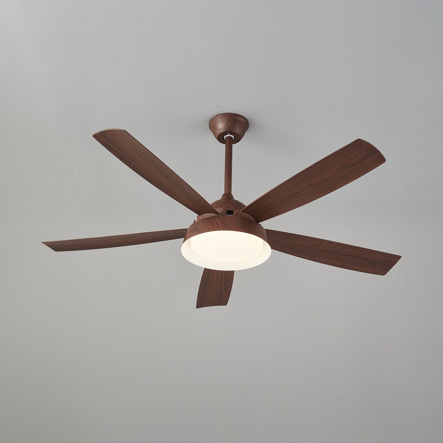 Elysian Ceiling Fan with Light Kit - 52 Inch Modern Flush Mount Fan - Quiet Reversible Motor - Energy Efficient LED Light - Perfect for Bedroom, Living Room & Home Office