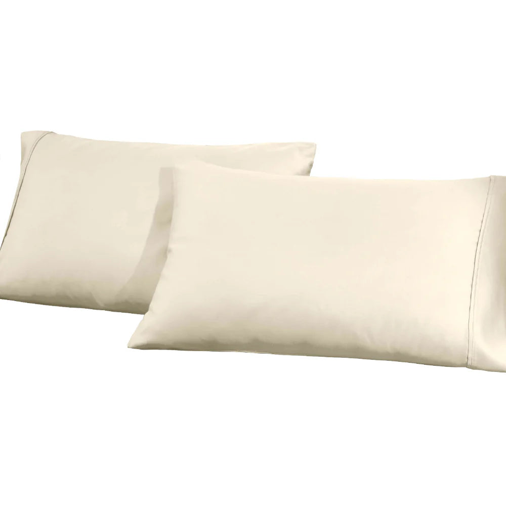 Premium 1200 Thread Count Cotton Blend 2-Piece Solid Pillowcase Set - Ultra Soft & Breathable for Bedroom Luxury (White, Queen Size) | Perfect for Home, Hotel, or Gift Giving