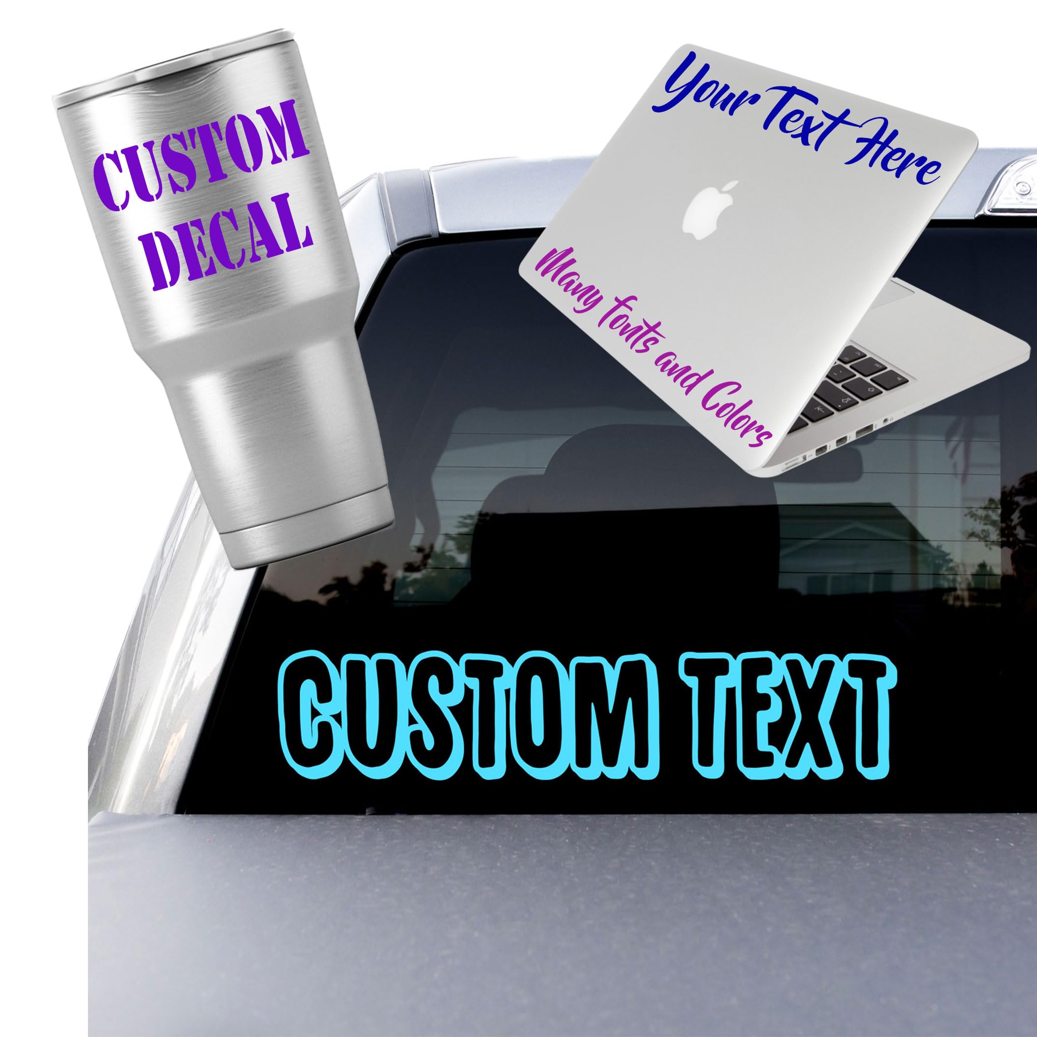 Custom Name Decal Sticker - Personalized Font Vinyl Stickers for Tumbler Cups, Laptop, Phone, Car, Helmet & More | Glitter Colors | Perfect for DIY Crafts, Gifts & Personalization Projects