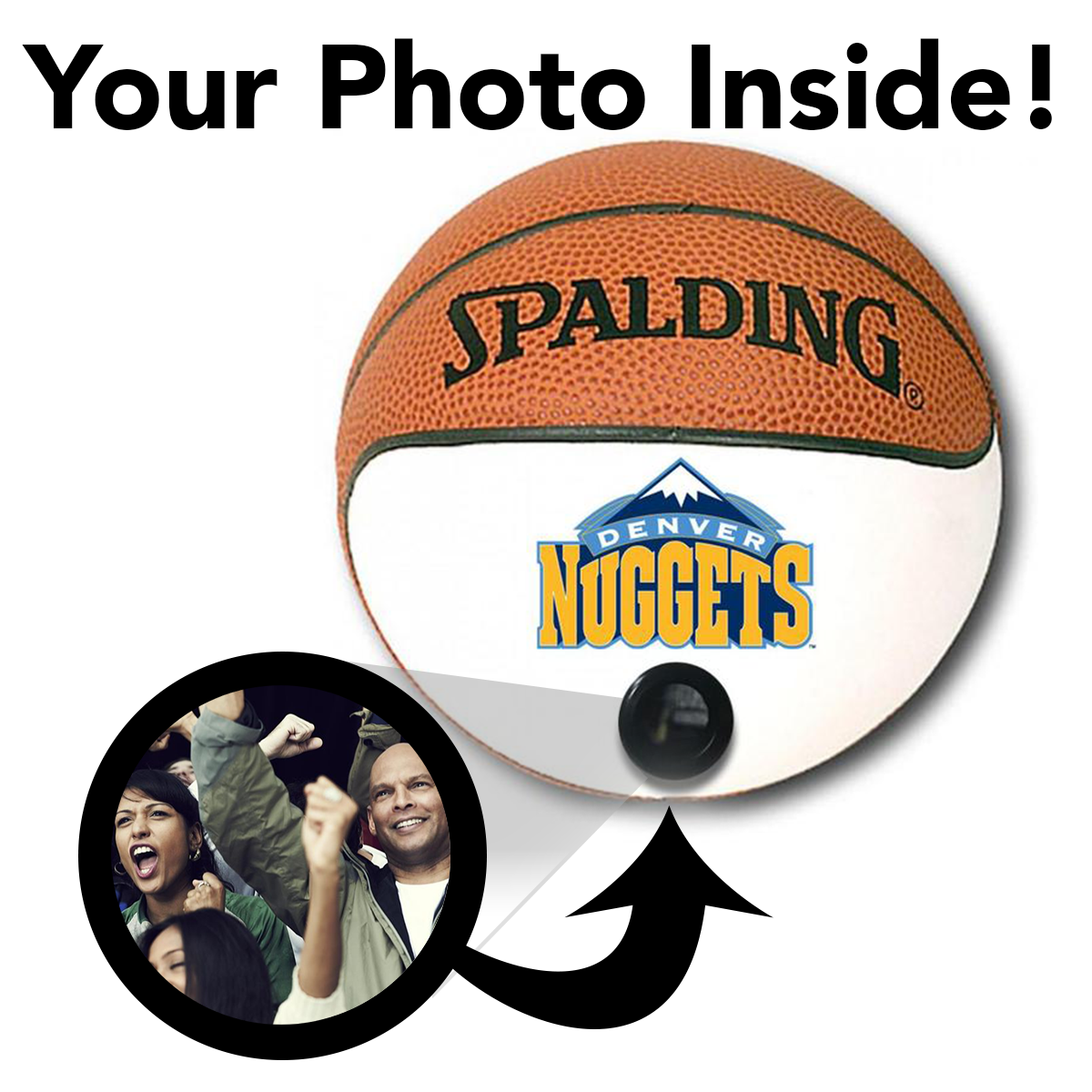 Nuggets NBA Collectible Miniature Basketball with Picture Inside - Perfect for Sports Fans, Gift Giving, and Home Decor