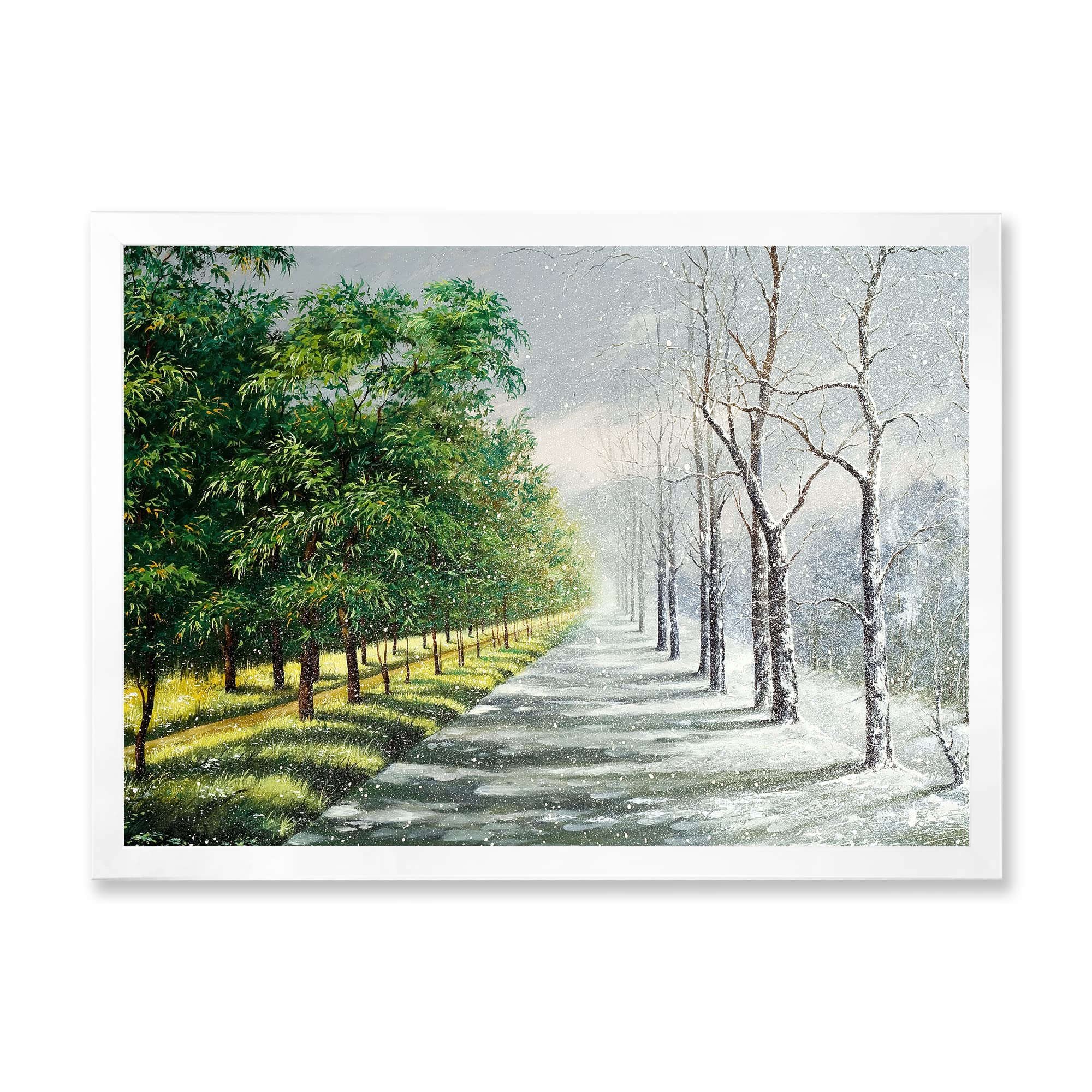 DesignQ United Country Framed Wall Art - Seasonal Decor for Winter & Summer - Perfect for Living Room, Bedroom, and Office Wall Decor
