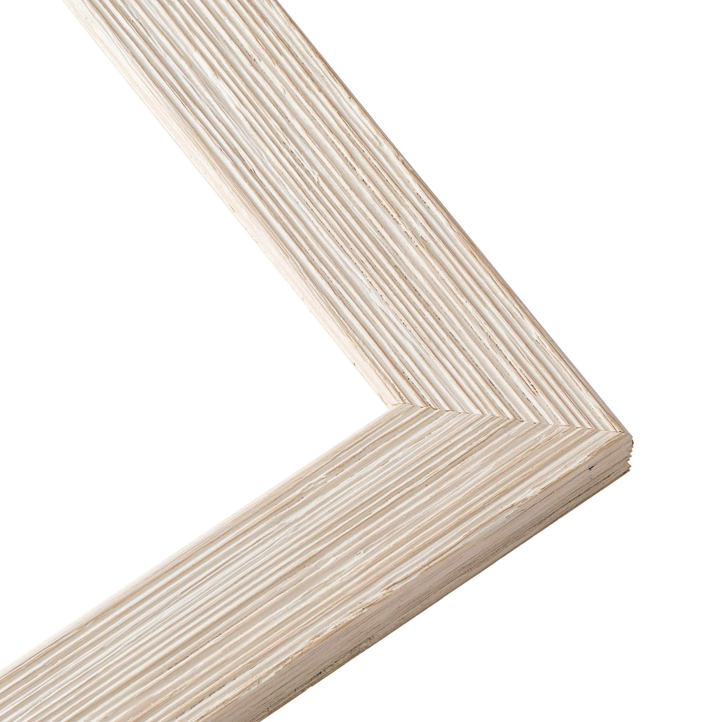 27x40 Distressed White Washed Wood Picture Frame with UV Acrylic & Foam Backing - Perfect for Movie Posters, Wall Art & Home Decor - Includes Hanging Hardware for Easy Display