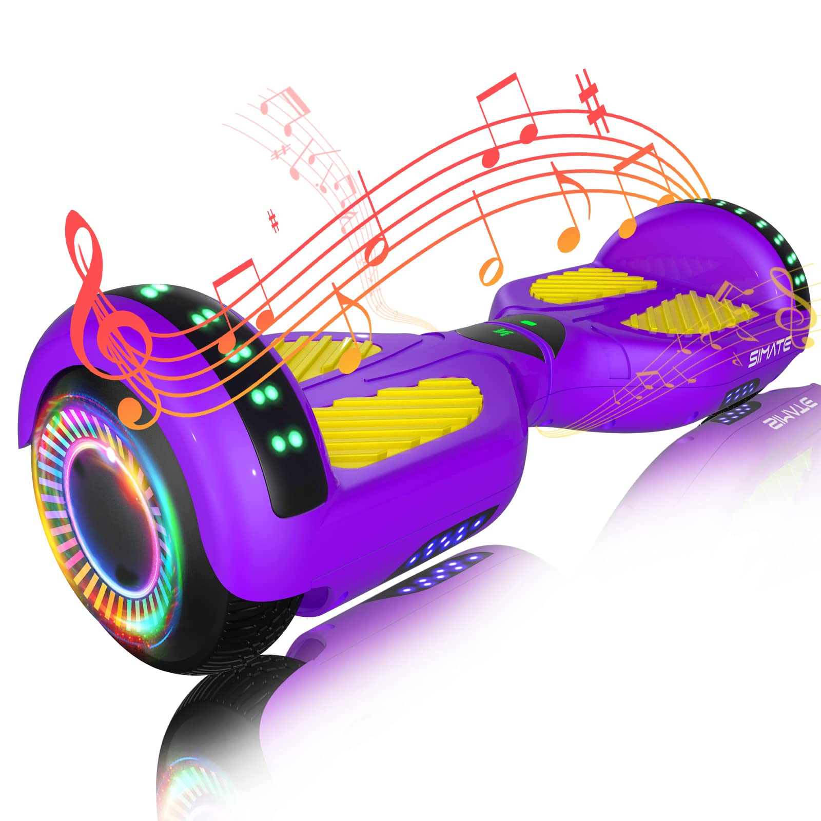 Electric Scooter with Bluetooth Speaker & Colorful LED Lights - Fun Ride for Kids, Teens & Adults - Perfect Gift for All Ages - Great for Commuting, Outdoor Play & Neighborhood Fun