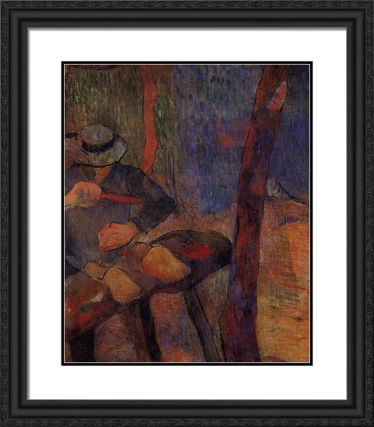 Paul Gauguin 'The Clog Maker' 20x23 Black Ornate Framed Art Print with Double Matting - Vintage Wall Decor for Living Room, Office & Gallery Display
