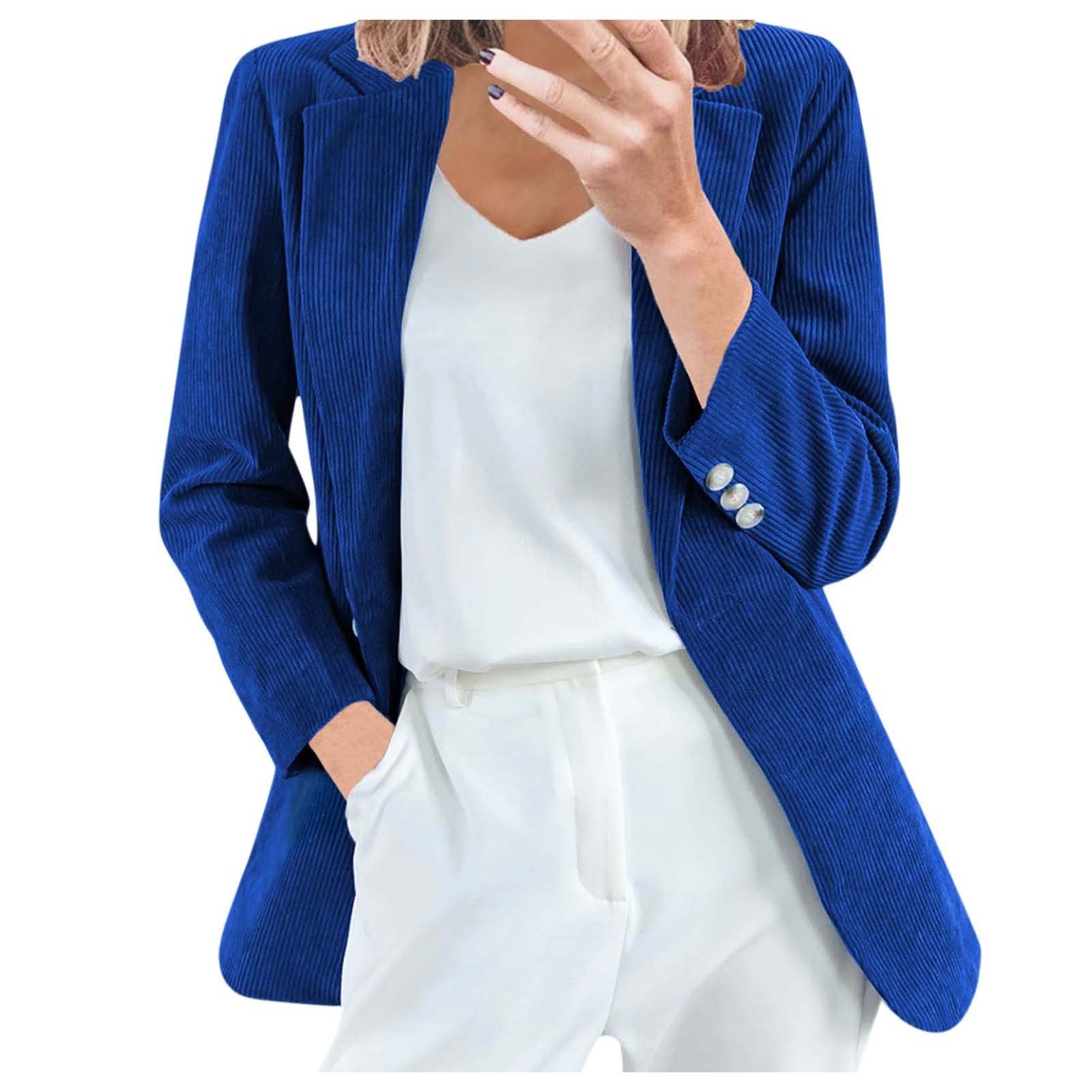 Professional Women's Blazers for Work - Office Jackets with Lapel & Button for Business Attire