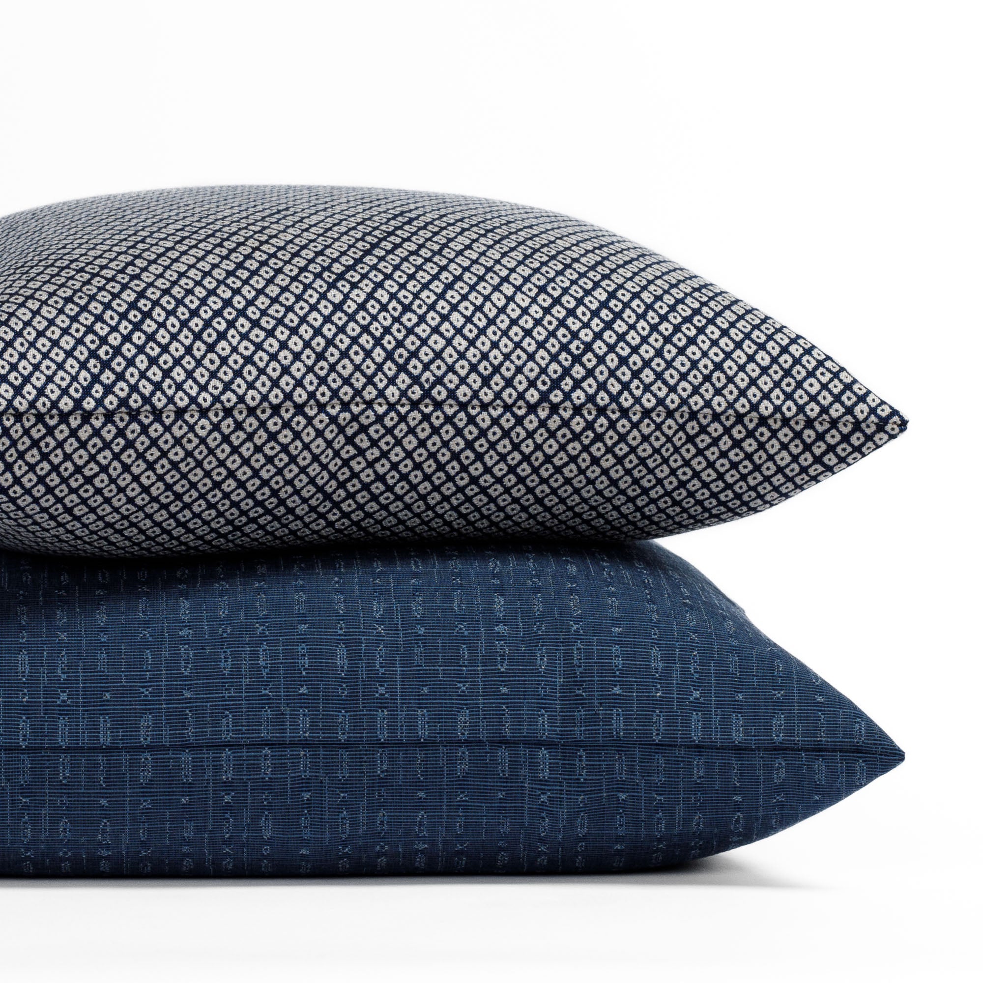 Shibori 20x20 Outdoor Pillow Cover - Hand-Dyed Indigo Blue Boho Decorative Throw Pillow for Patio, Porch, Garden & Poolside Lounging