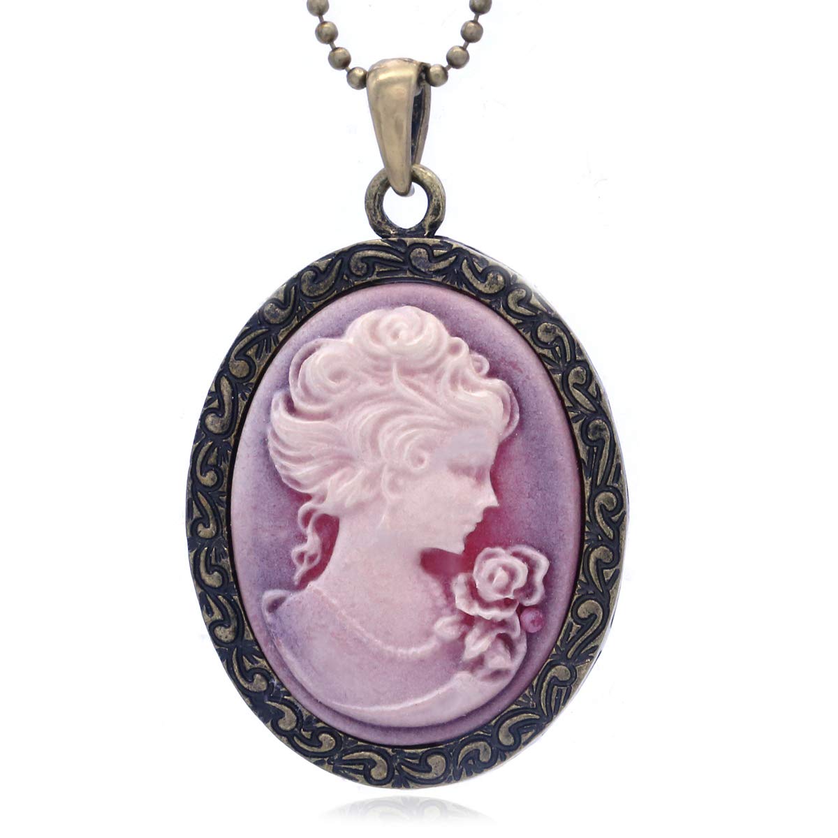 SoulBreeze Cameo Pendant Necklace for Women - Vintage Floral Charm Jewelry - Perfect for Weddings, Parties & Everyday Elegance