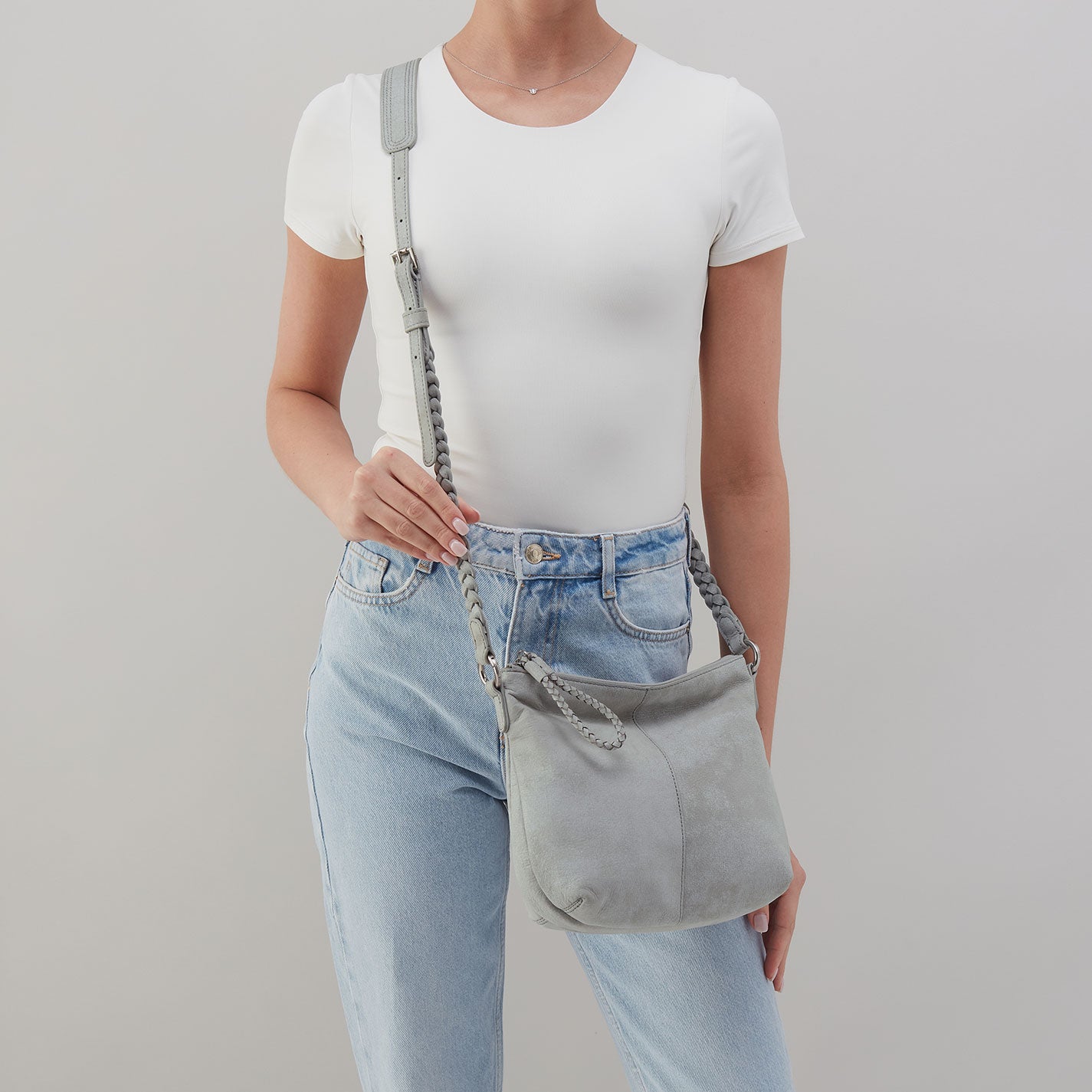Lasso Medium Crossbody Bag in Buffed Leather - Misty Harbor | Stylish & Durable Women's Shoulder Purse for Everyday Use, Travel & Shopping