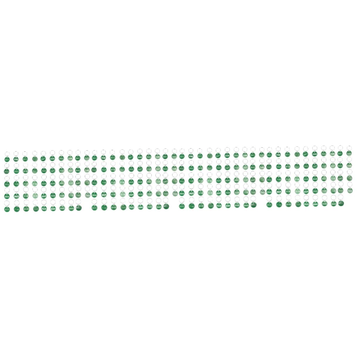 VALICLUD 200 Pcs Numbered Locker Tags (1-50) - Durable Green Aluminum Alloy Hand Sign Sauna Tags for Gym, Spa, School & Locker Room Organization