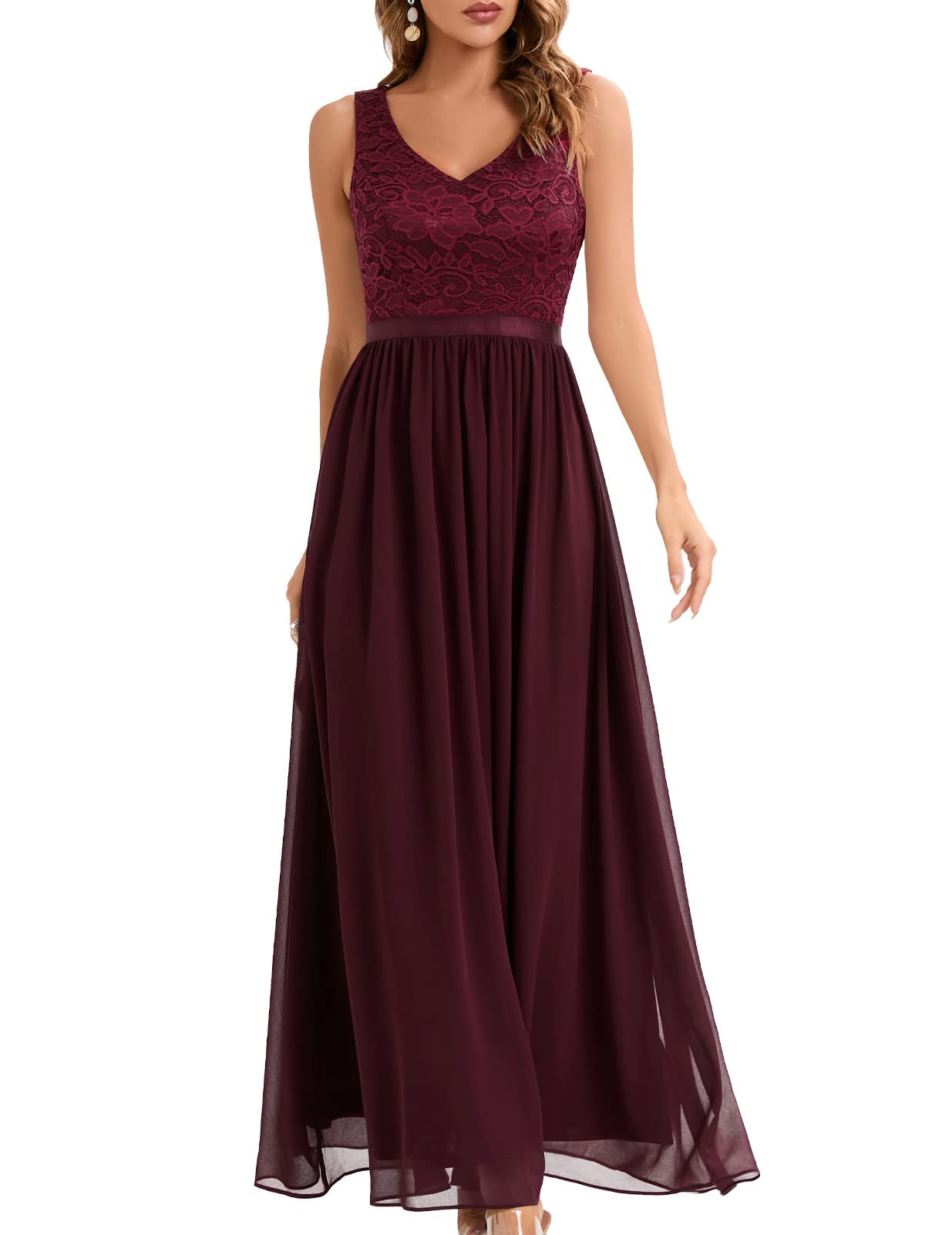 Meetjen Women's Vintage Floral Lace Dress - Handkerchief Hem Asymmetrical Cocktail Party Gown for Formal Events & Evening Occasions