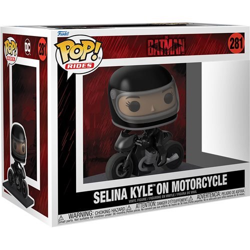 DC Heroes The Batman Movie Pop! Rides Selina Kyle on Motorcycle Vinyl Figure [281] - Collectible Toy for DC Fans, Perfect for Display & Gift Giving