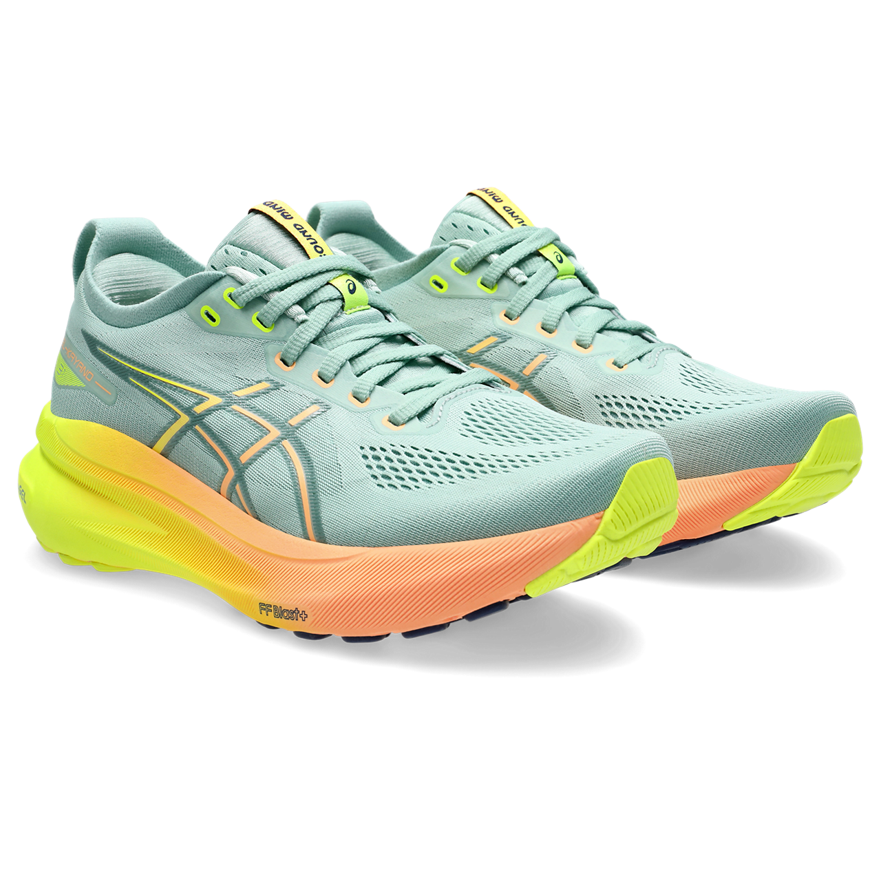 ASICS Women's GEL-Kayano 31 Running Shoes - Light Celadon/Safety Yellow - Stability & Cushion for Road Running, Jogging, Gym Workouts