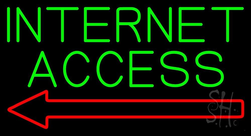 Arrow LED Neon Sign 13x24 Inches - Green Internet Access Sign with Black Square Cut Acrylic Backing & Dimmer - Bright Premium Indoor LED Neon Light for Computer & Electronics Store Decor - Perfect for Gaming Rooms, Tech Shops, and Office Spaces