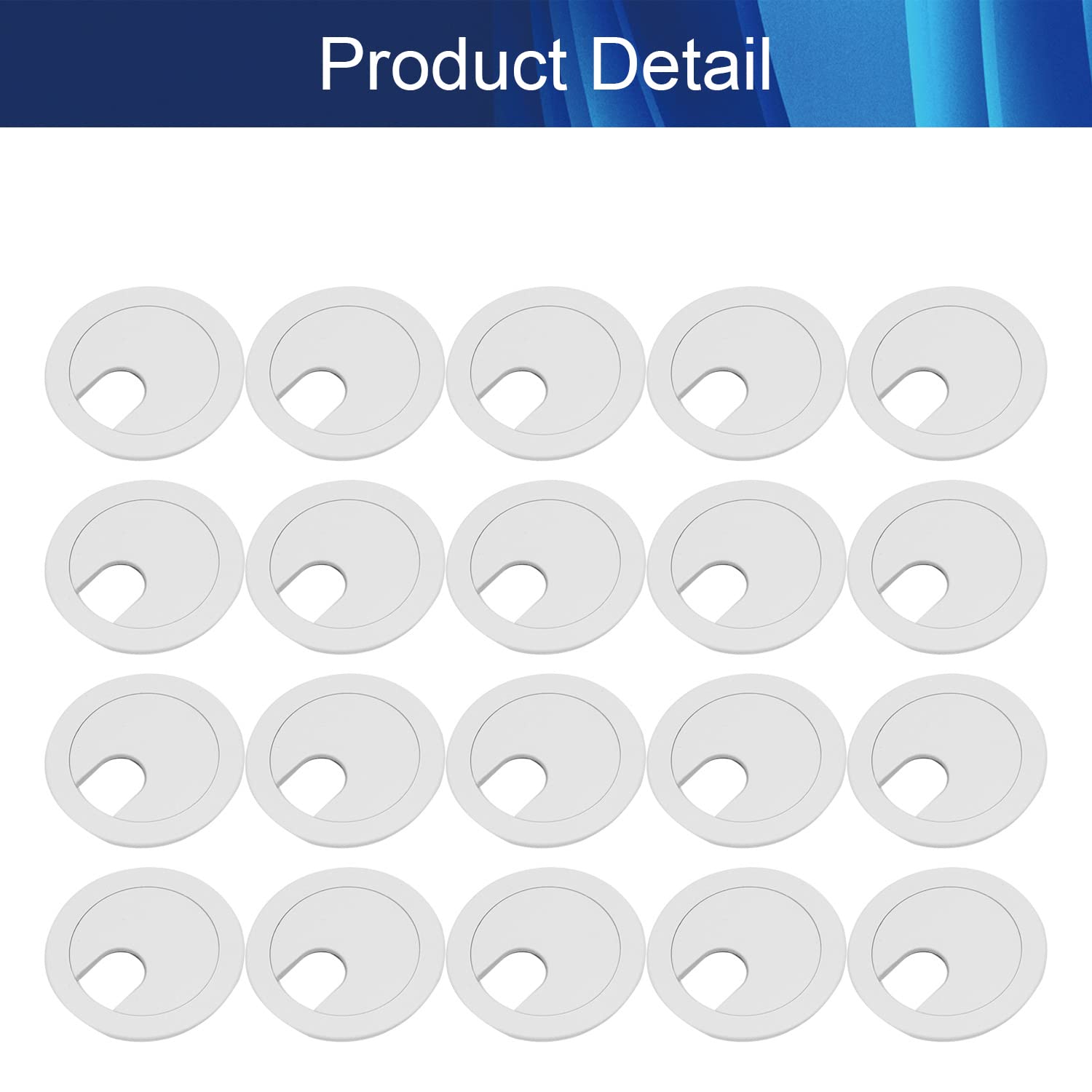 Aicosineg 30-Pack 1.38 Inch Plastic Cable Hole Cover, Desk Grommet for Wire Management - Office & Home Use, Cord Organizer, Grey (Perfect for Computer Desks, Workstations, and Home Office Setups)