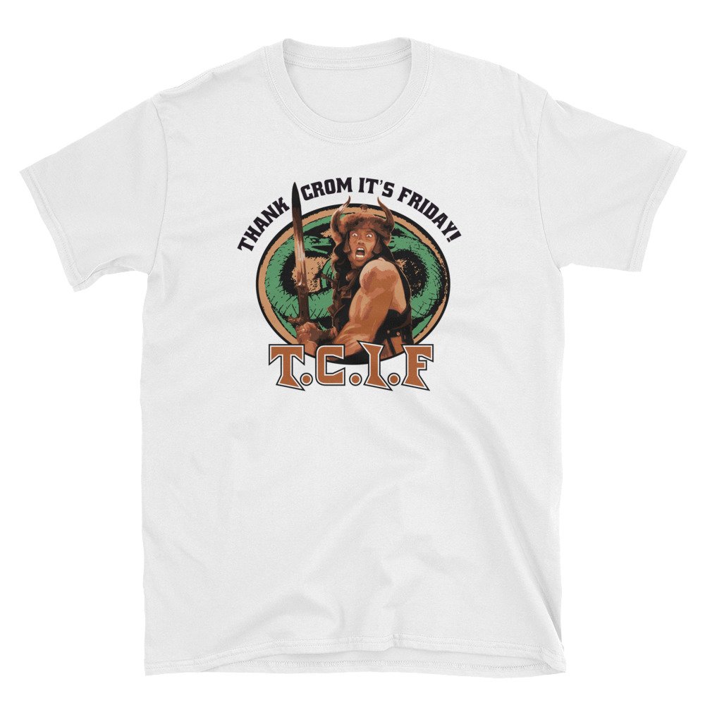Spacedust Apparel TCIF: Thank Crom It's Friday! Graphic T-Shirt - Casual Cotton Tee for Men & Women - Perfect for Weekend Outings & Pop Culture Fans