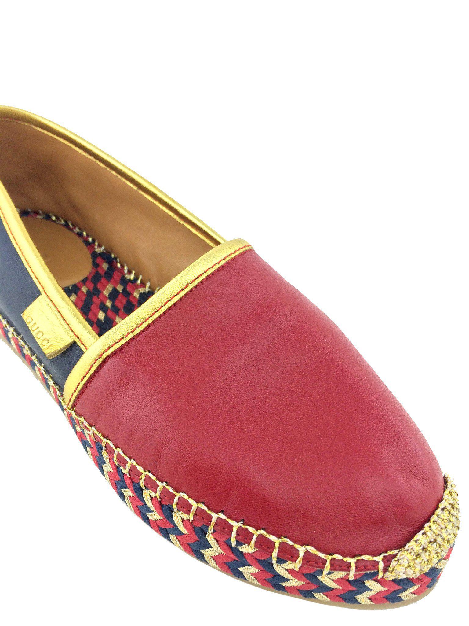Gucci Pilar Leather Espadrille Flats for Women - Size 6.5 US - New Authentic Designer Shoes - Perfect for Casual Outings & Summer Weddings