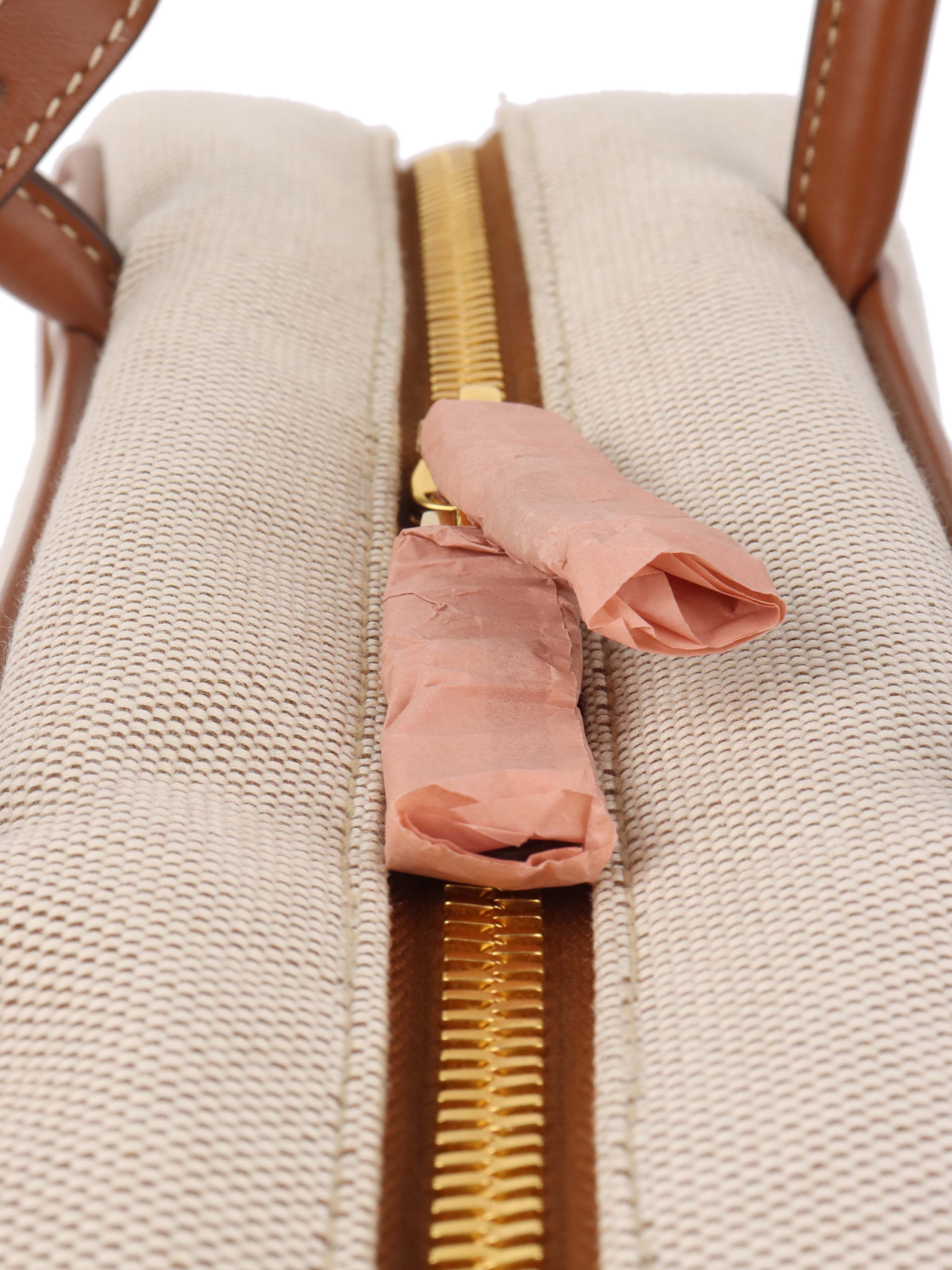 Miu Miu Beau Canvas & Leather Tote Bag for Women - Stylish Designer Handbag for Work, Travel & Everyday Use