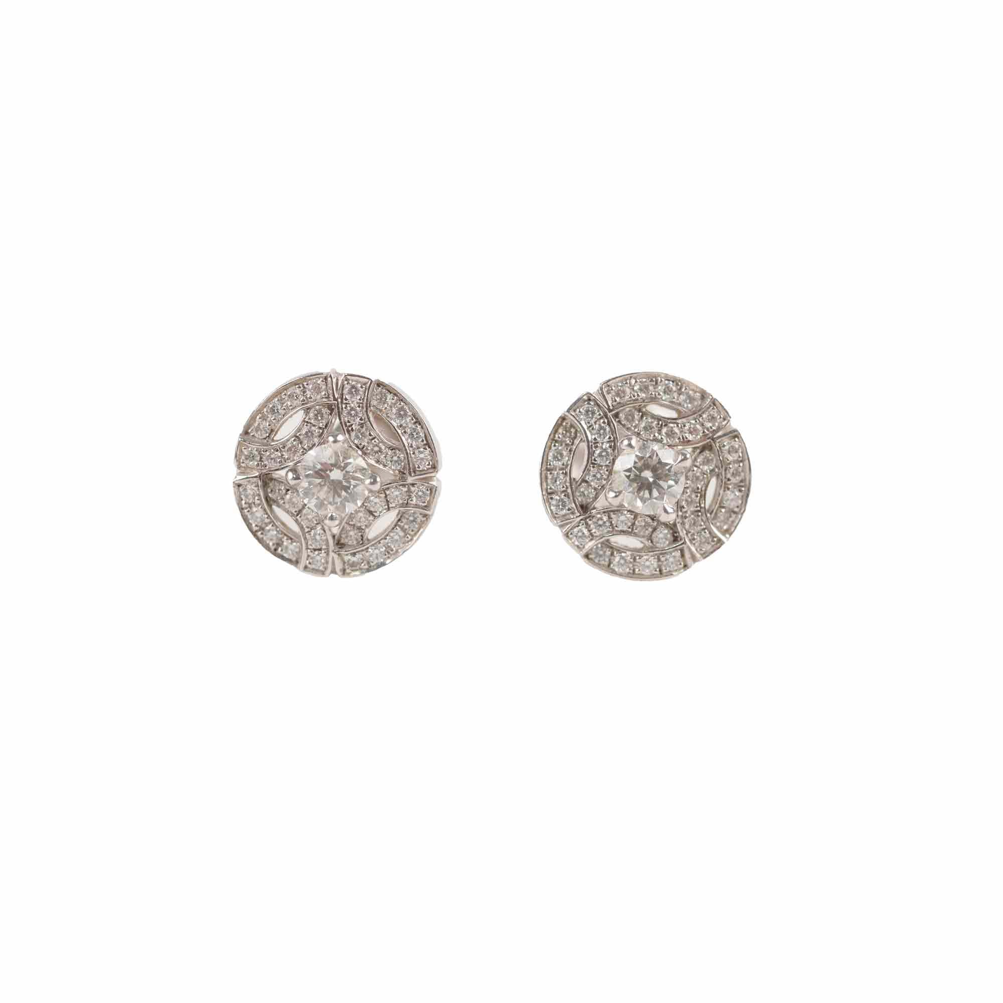 Cartier White Gold Diamond Stud Earrings 0.19 Carat - Elegant Luxury Jewelry for Women, Perfect for Weddings, Parties & Special Occasions