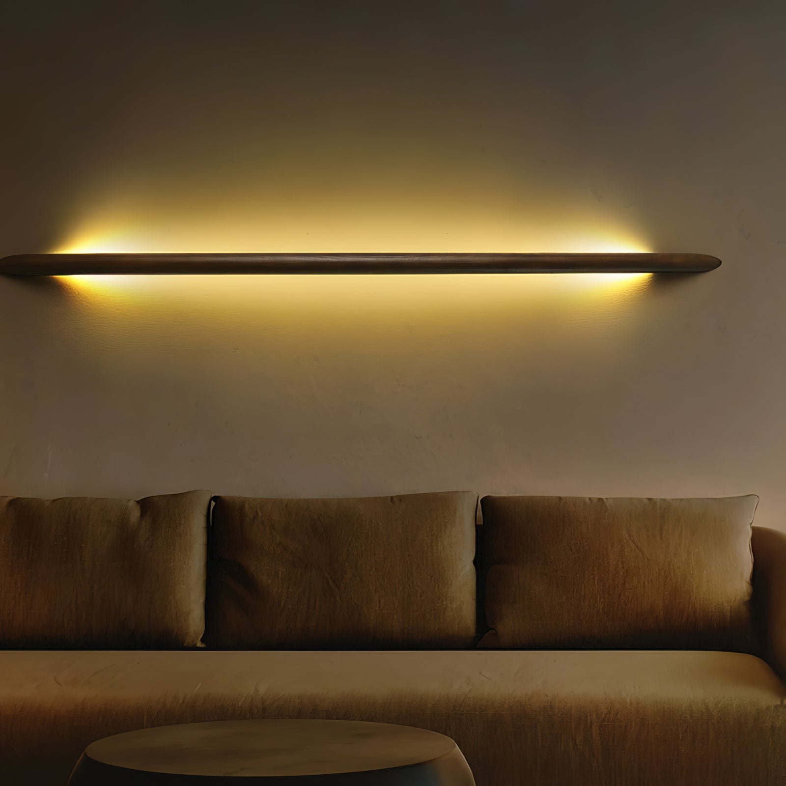 Modern Linea Wood Wall Light - Handcrafted Wooden Sconce with Warm LED Lighting - Perfect for Bedroom, Living Room, and Hallway Ambient Decor