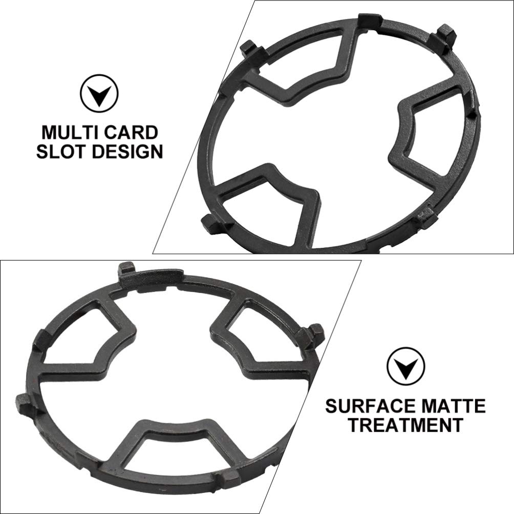 SOLUSTRE 2-Pack Universal Gas Stove Bracket - Heavy Duty Stainless Steel Wok Ring & Pot Stand for Gas Range Cooktop - Compatible with Cast Iron Pans & Cookware - Perfect for Stir-Frying, Steaming & Outdoor Camping Cooking
