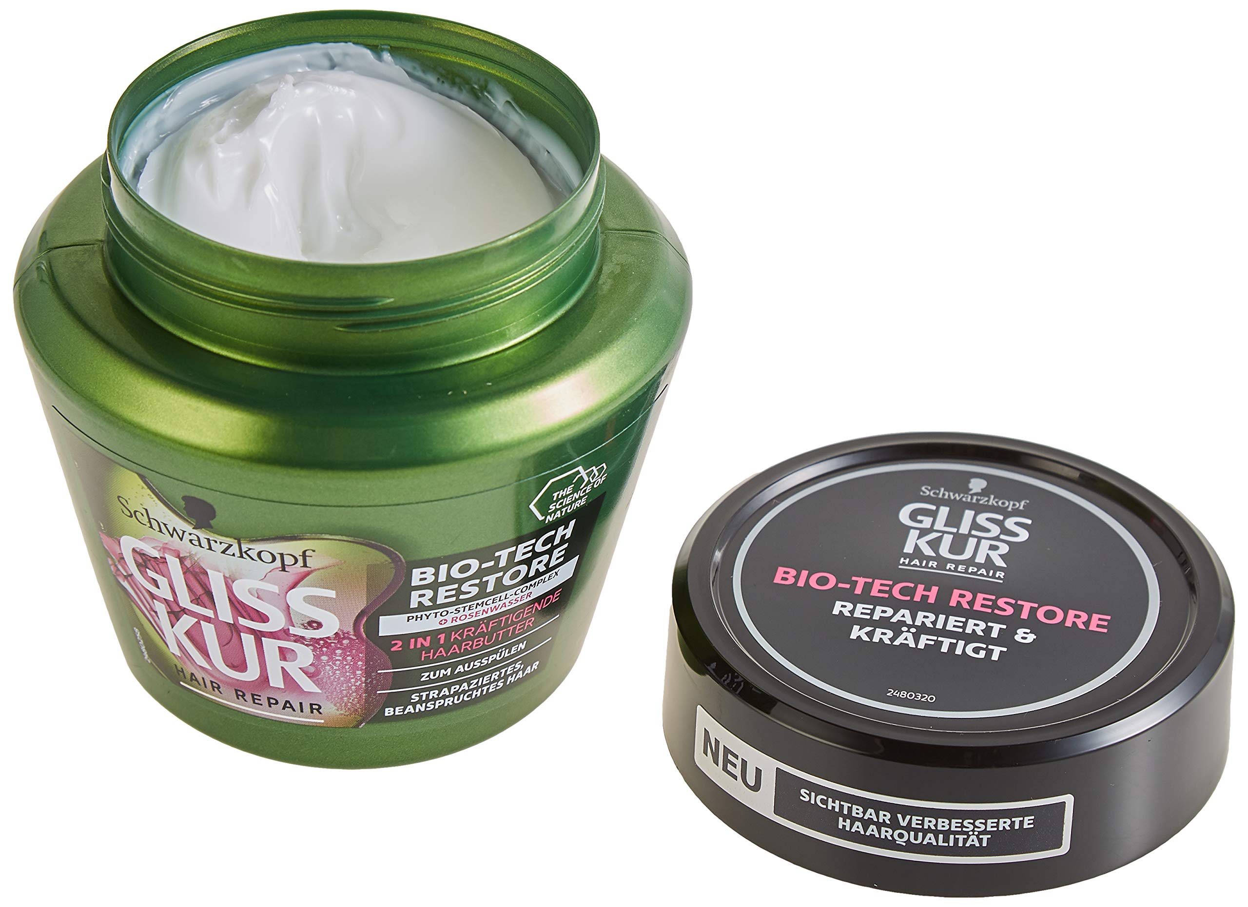 Schwarzkopf Gliss Hair Treatment 2-in-1 Strengthening Hair Butter with Bio-Tech Restore Technology - 300ml for Damaged & Dry Hair - Perfect for Daily Repair & Deep Conditioning at Home