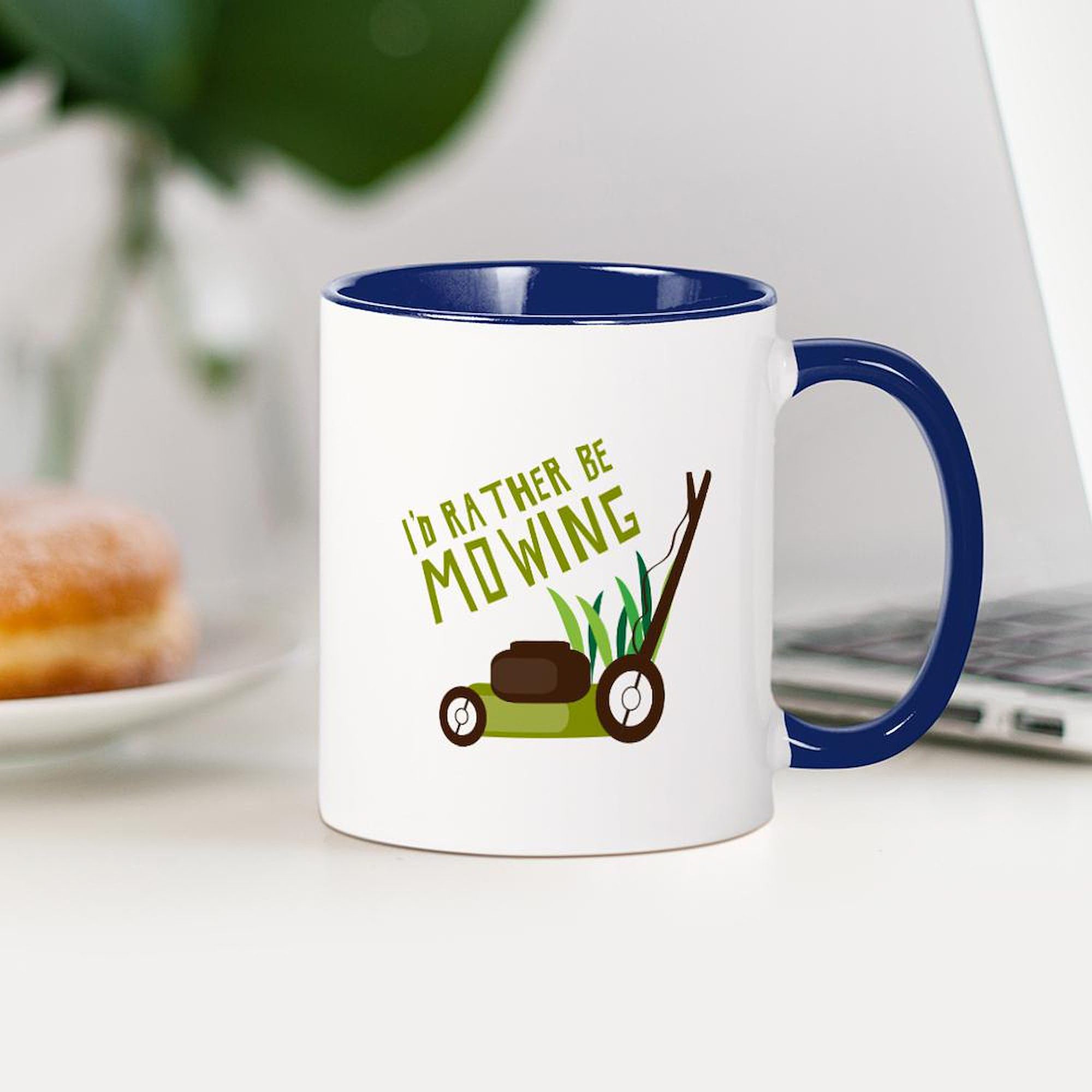 Rather Be Mowing Ceramic Coffee Mug 11 oz (325 ml) - Funny Gardening Gift for Dad, Husband, Landscapers - Perfect for Coffee, Tea, Hot Cocoa at Home, Office or Outdoor Use