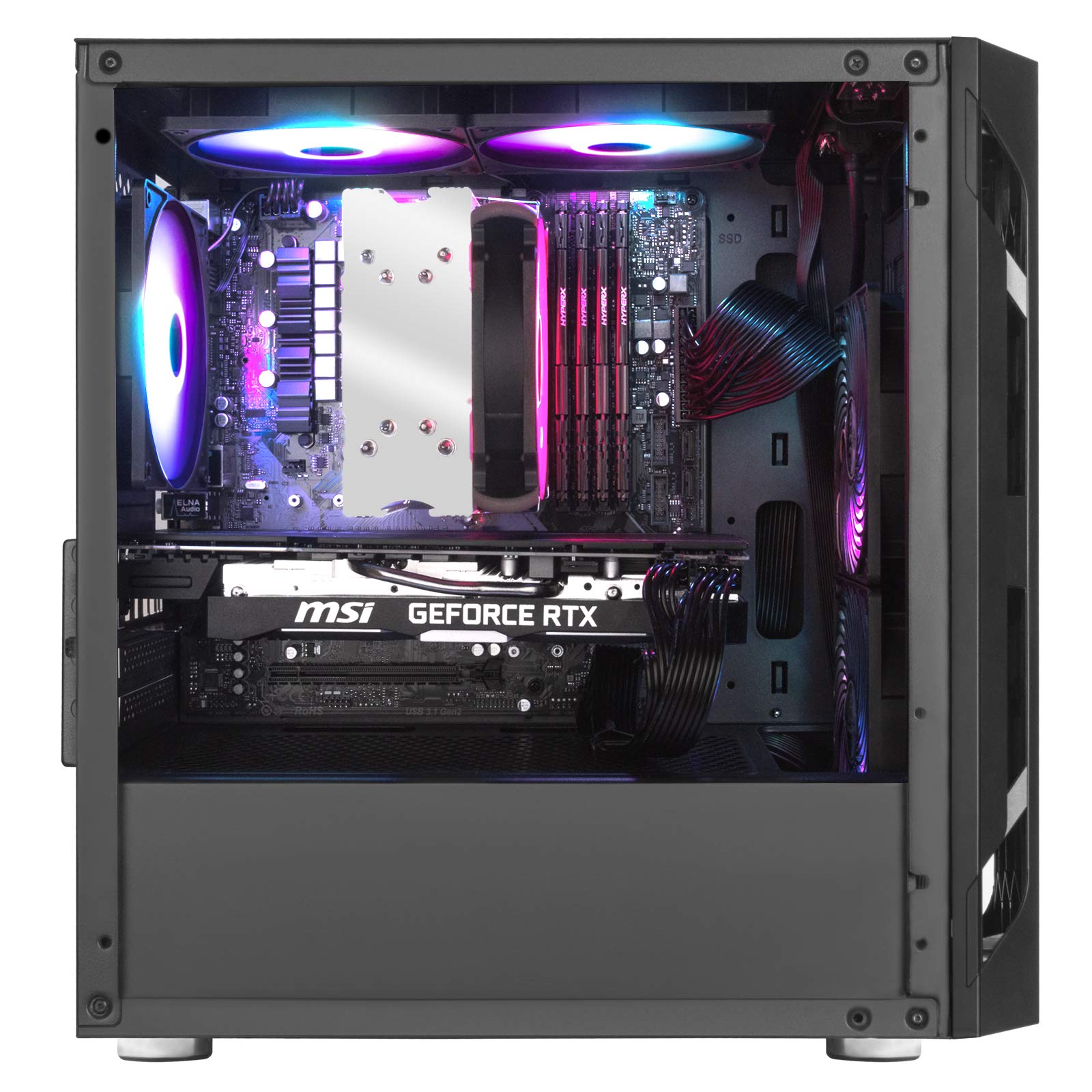 SilverStone FARA H1M PRO Black Micro-ATX PC Case with Tempered Glass Side Panel & 3 ARGB Fans - Compact Gaming Tower for High-Airflow Builds, Perfect for Esports and Streaming Setups