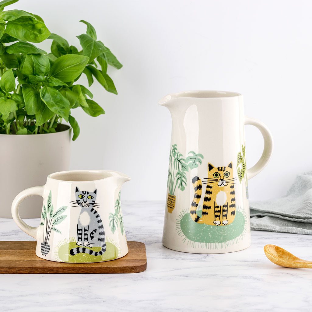 Handmade Ceramic Cat Milk Jug - Cute Kitty Shaped Creamer for Coffee & Tea - Perfect for Breakfast, Brunch, and Gift Giving