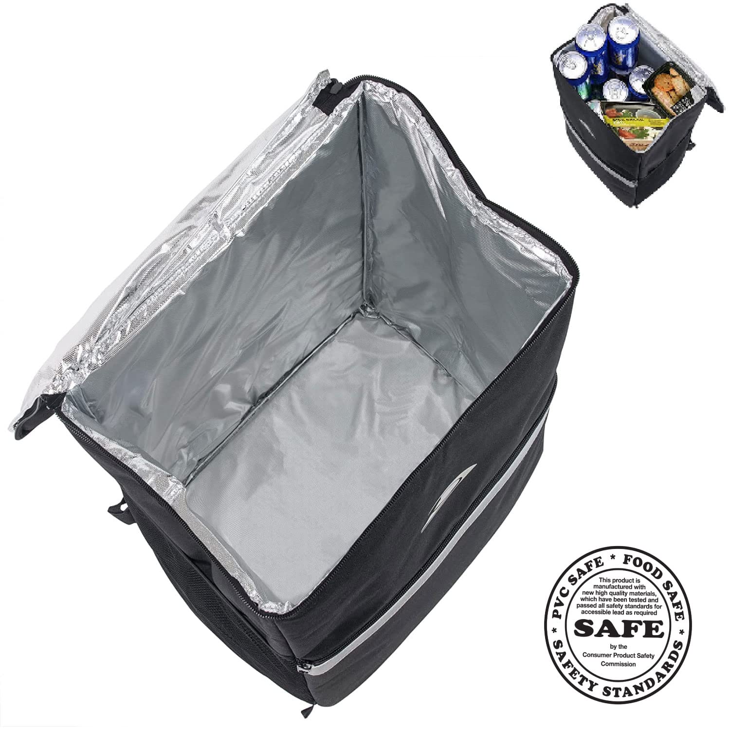 Insulated Food Delivery Backpack with Cup Holders - Perfect for Groceries & Dashers