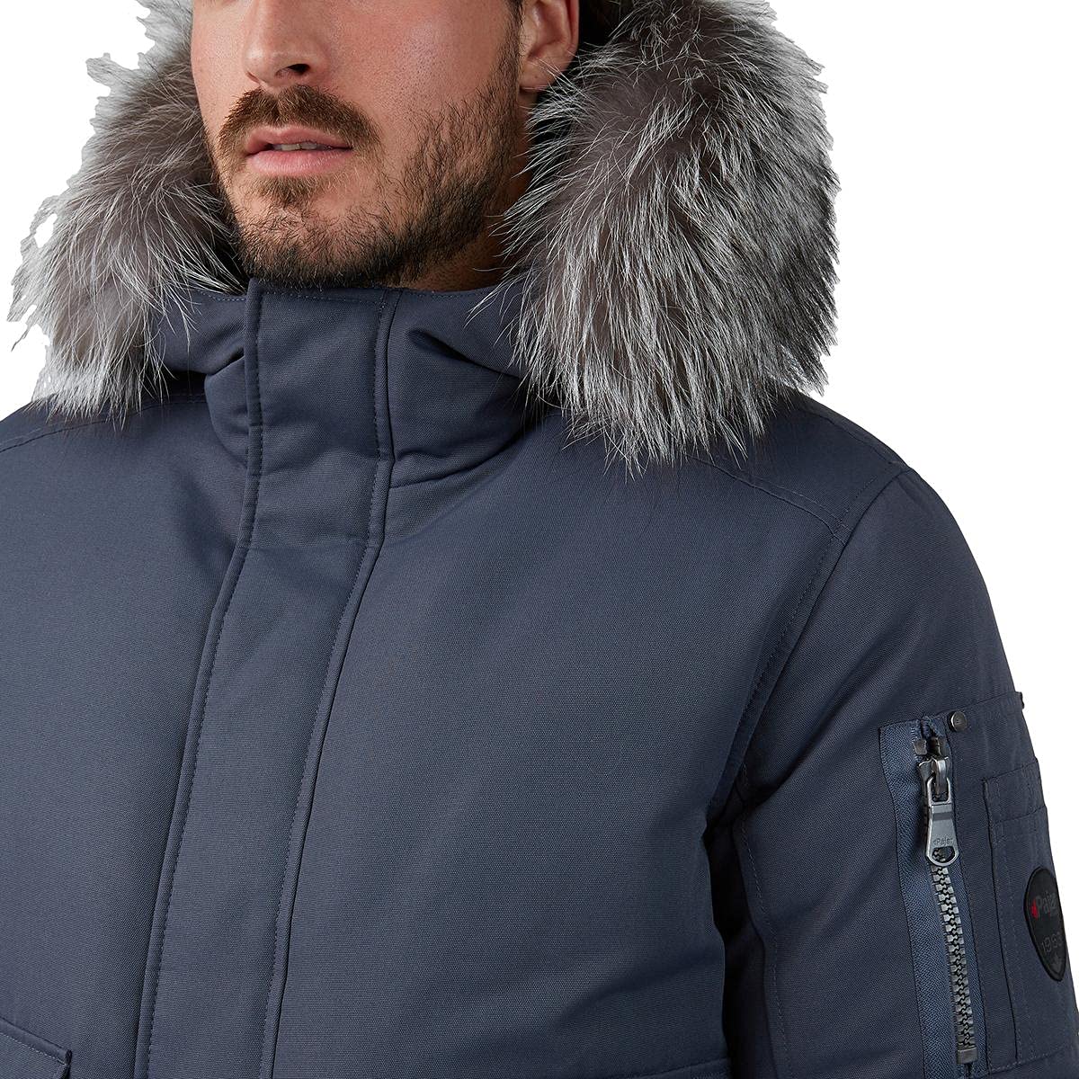 PAJAR Lucas Men's Heavyweight Down Bomber Jacket with Fur Trim Hood - Warm Winter Coat for Outdoor Activities & Cold Weather