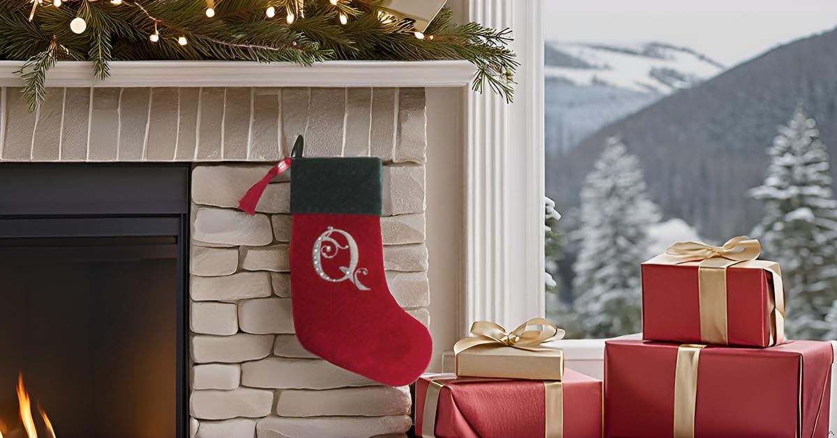 Premium 8.5x18.5 Inch Red & Green Velvet Christmas Stocking with Elegant Tassel - Festive Holiday Decoration for Fireplace Mantel, Gift Exchange & Cozy Home Décor
