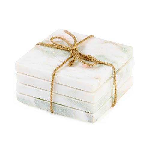 Sq Rainbow White Marble