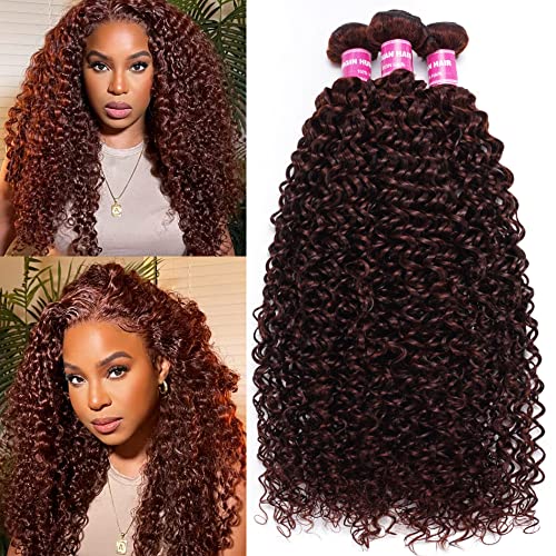 Reddish Brown Curly Bundles