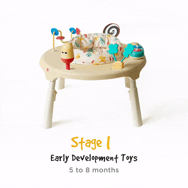 Oribel PortaPlay Baby Activity Center with Stools - Interactive Play Station for Toddlers, Safe & Fun Learning Toy for Home & Daycare Use