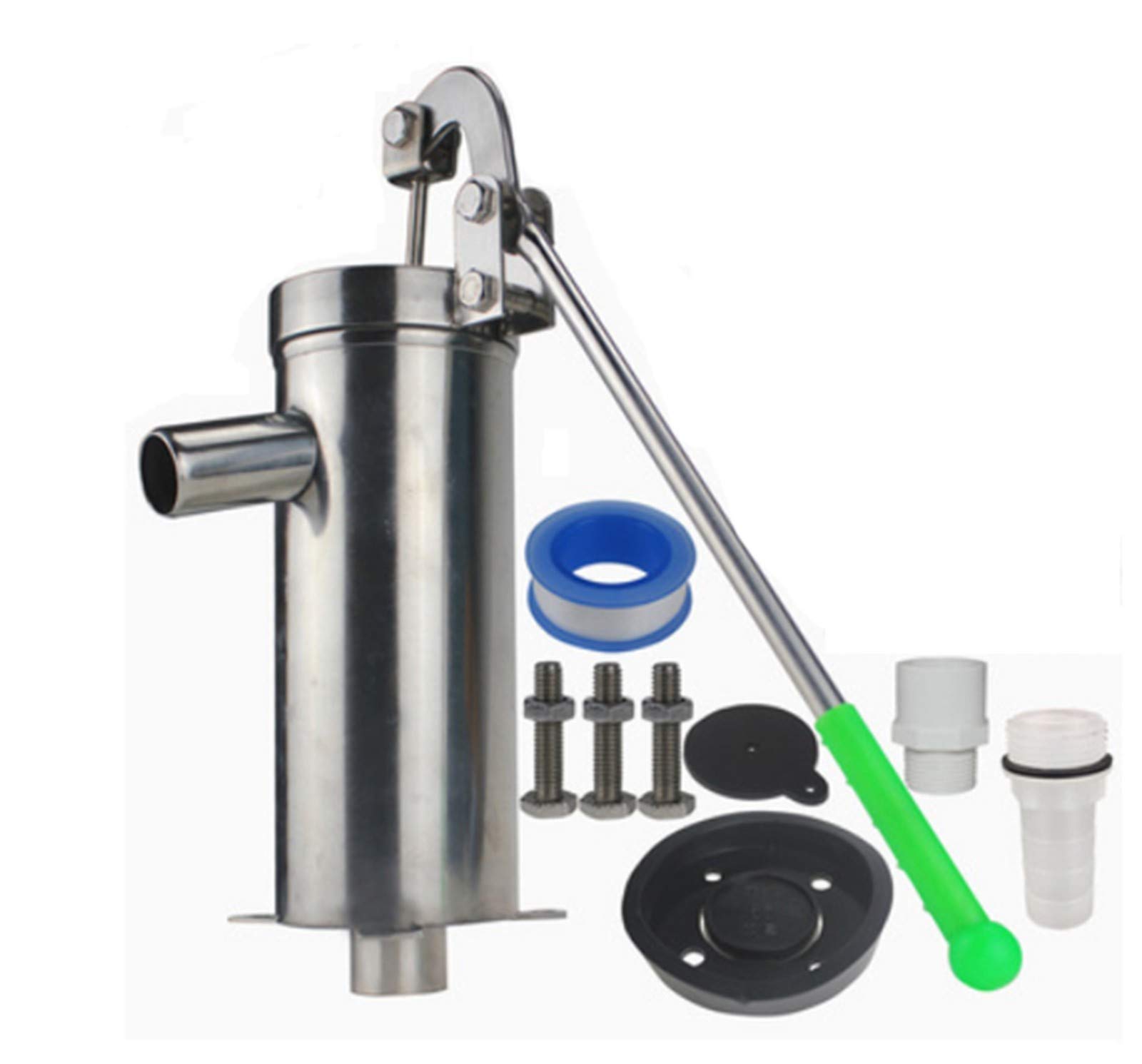 Stainless Steel Manual Hand Water Pump for Well - Portable Pressure Pump for Household, Garden & Outdoor Use - Ideal for Camping, Emergency Water Supply & Off-Grid Living