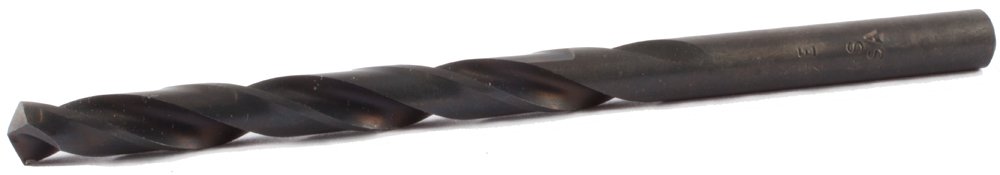 480 Series High-Speed Steel Jobber Length Drill Bit Set - Black Oxide Coated, Round Shank, Spiral Flute, 135° Split Point, Size #28 (12-Pack) - Perfect for Metalworking, Woodworking, and DIY Projects