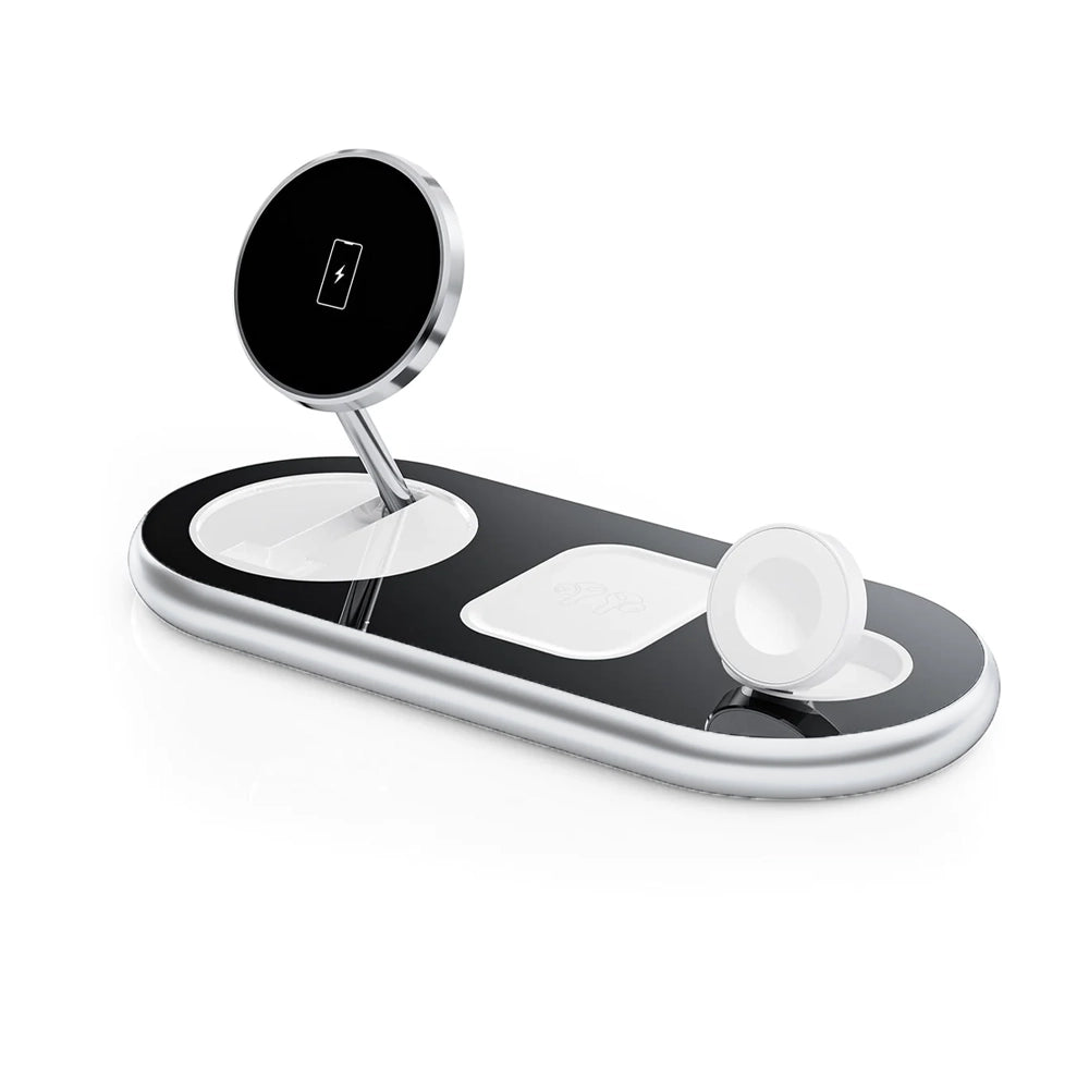 FlexiCharge 3-in-1 Wireless Charging Station for iPhone, Samsung & AirPods | Fast Qi-Certified Charger for Home, Office & Travel