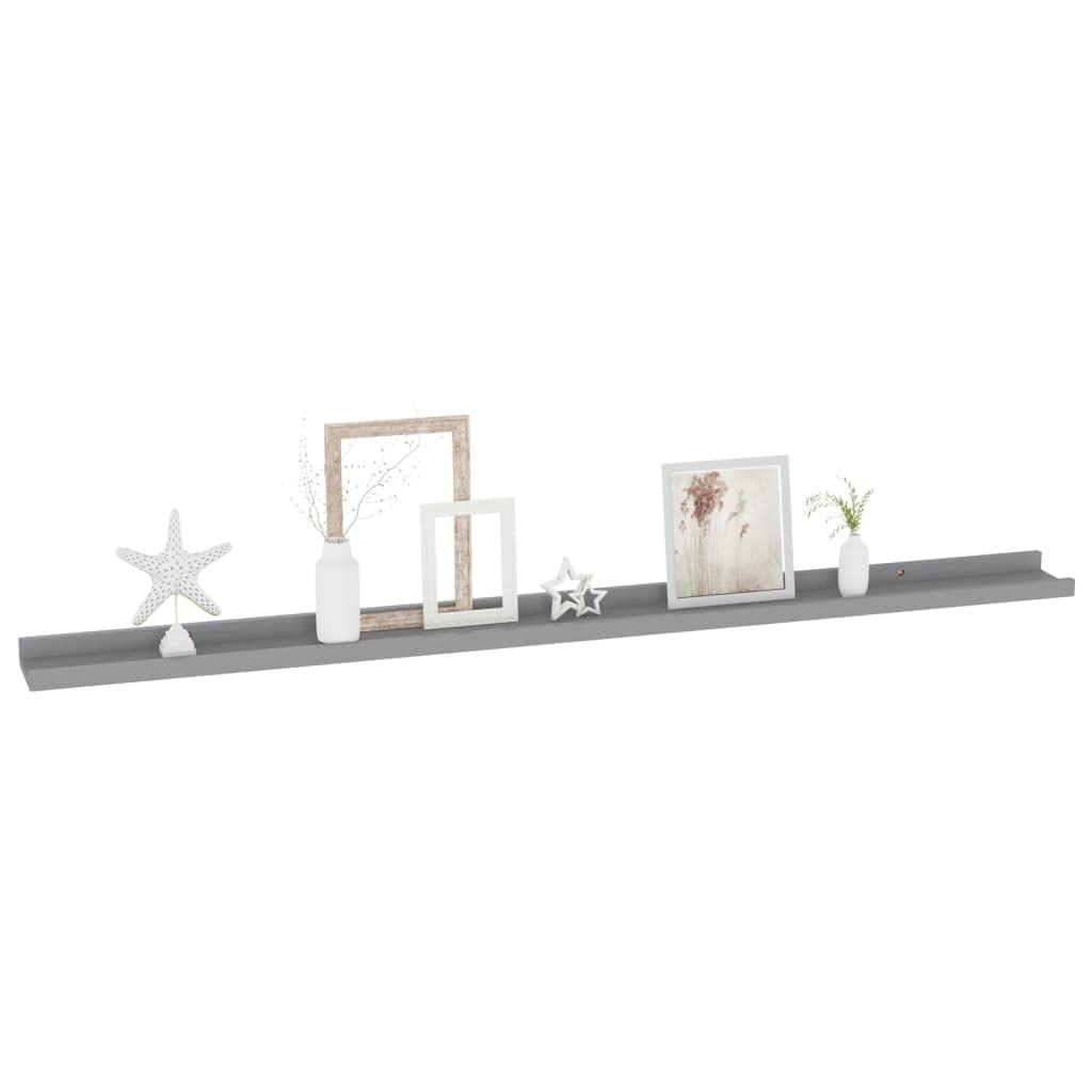 SKM Floating Wall Shelves Set of 4 - Gray Wooden Shelves 45.3