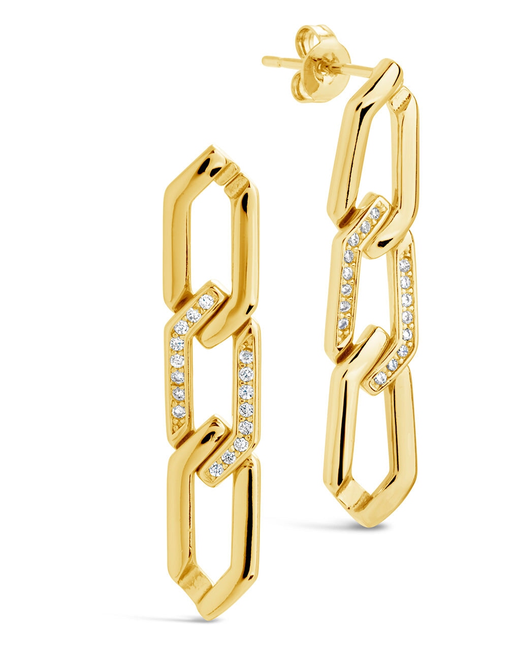 Kinslee Chain Drop Stud Earrings for Women - Dainty Gold Plated Elegant Jewelry - Perfect for Parties, Weddings & Everyday Wear