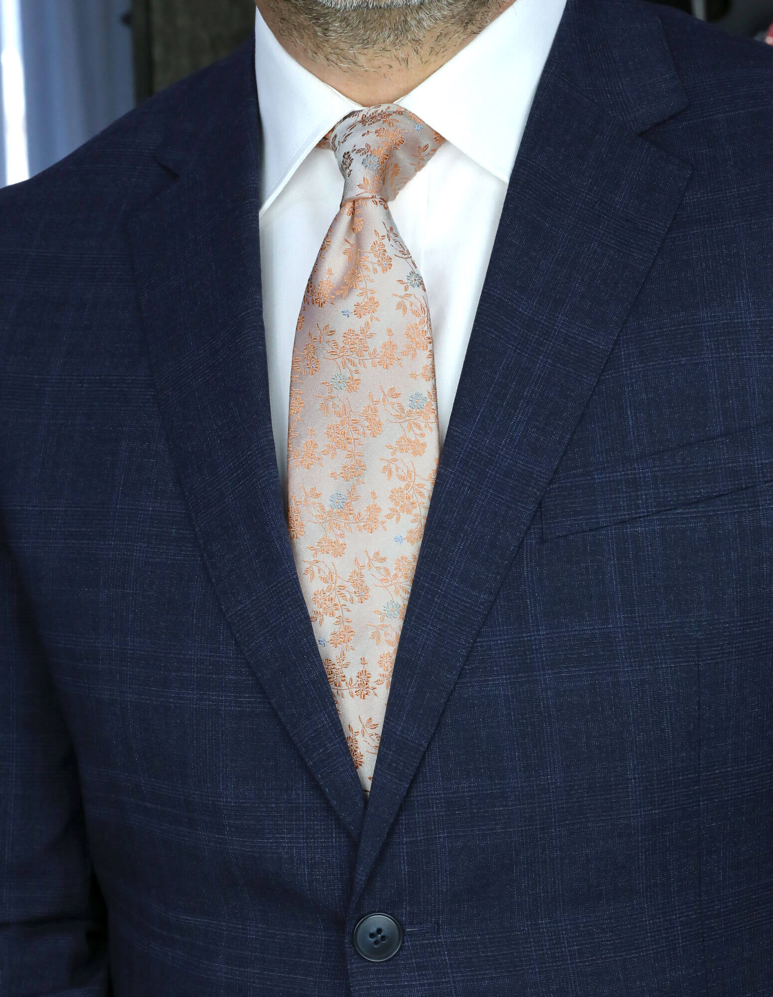 DÉCLIC Belluno Floral Tie Orange - Stylish Floral Pattern Necktie for Men, Perfect for Weddings, Parties & Business Events