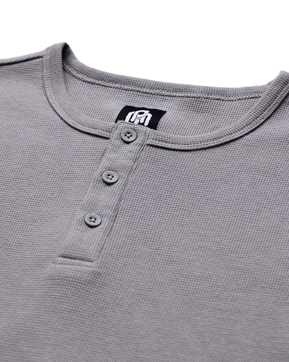 INTO THE AM Men's Long Sleeve Waffle Henley Shirt - Soft Thermal Cotton Fall & Winter Shirts for Men (Sizes S-4XL) | Perfect for Casual Wear, Outdoor Activities & Layering in Cold Weather