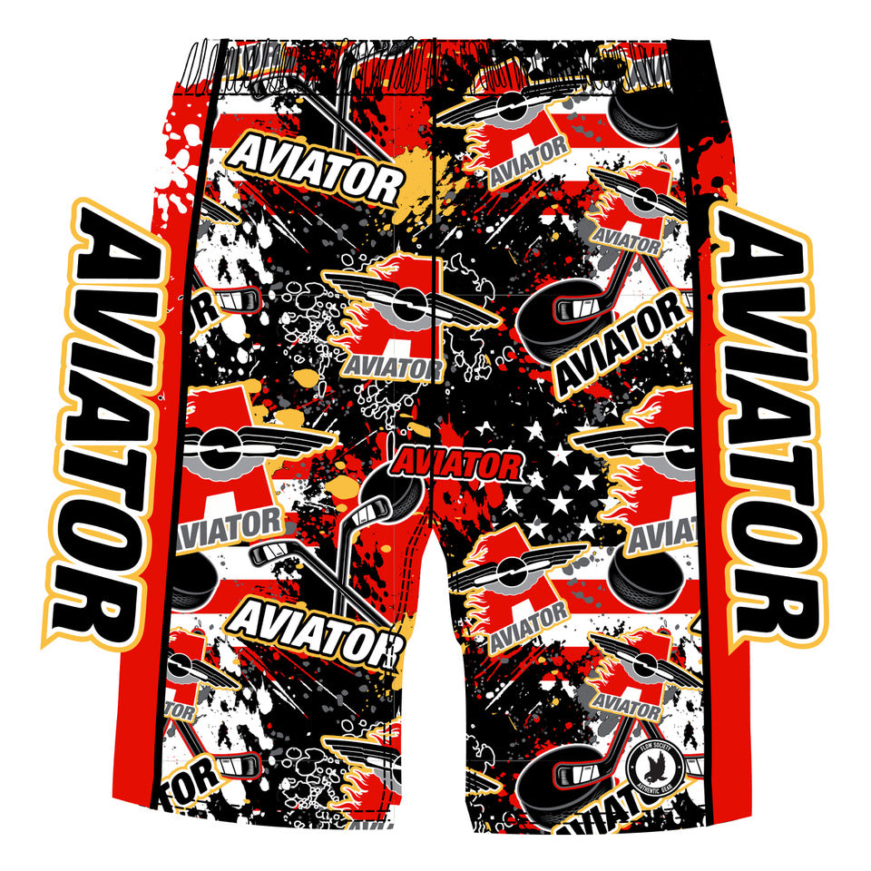 Boys & Men's Aviator Hockey Shorts - Breathable Athletic Shorts for Hockey, Soccer & Sports - Comfortable Workout & Training Shorts for Active Lifestyles