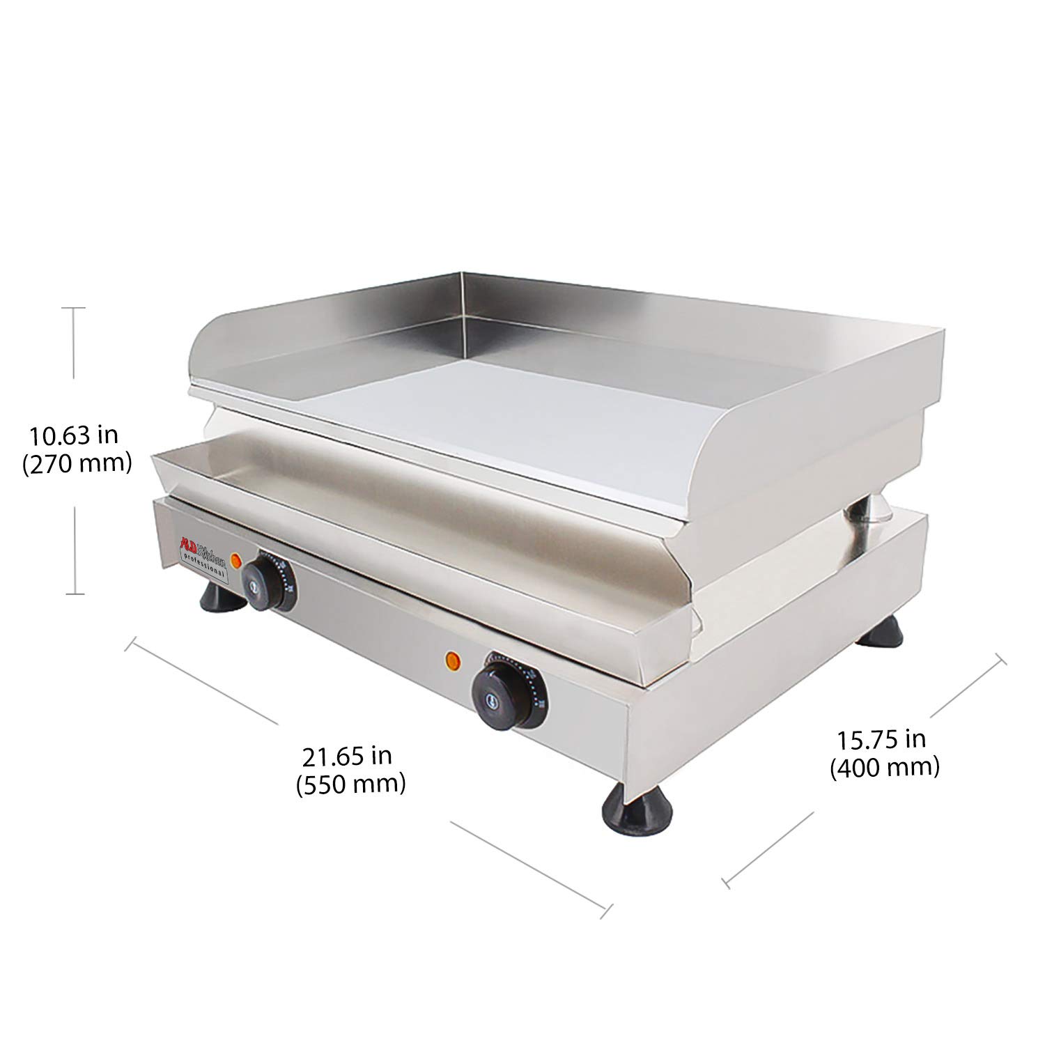ALDKitchen Flat Top Griddle - Commercial Teppanyaki Grill with Adjustable Thermostat (Single/Dual/Triple) | 110V Electric Griddle for Restaurants, Food Trucks & Home Kitchen | Perfect for Hibachi, Pancakes & Steak Cooking