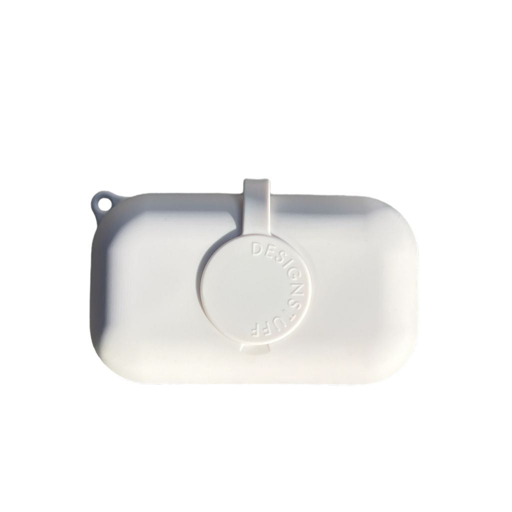 DESIGNSTUFF Wet Wipes Dispenser with Lid - Portable & Leak-Proof Chalk Design for Baby, Travel, Home & Office Use