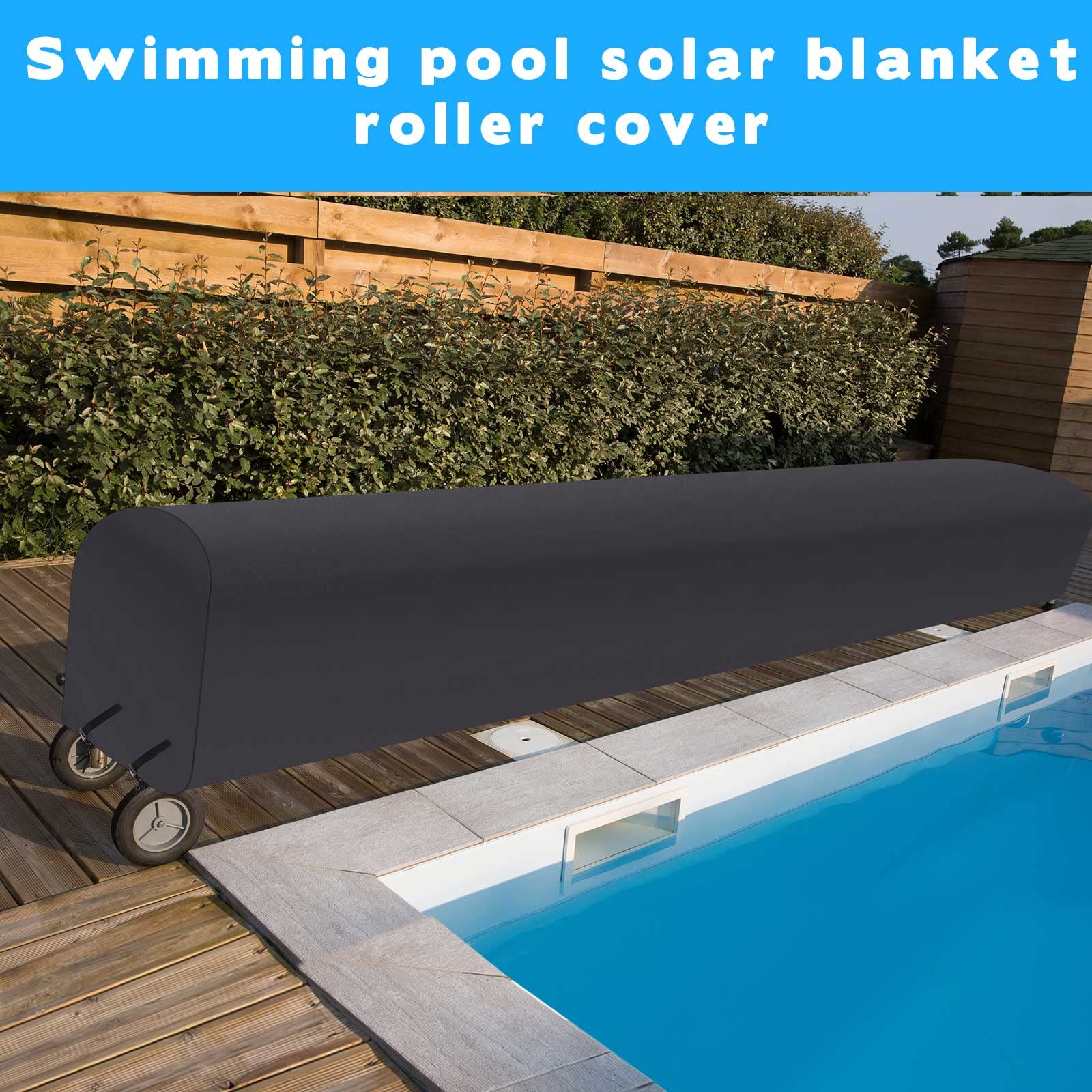 Heavy Duty 24ft Solar Pool Cover Reel - UV Resistant, Waterproof Inground Swimming Pool Blanket Roller for Easy Storage | Perfect for Backyard, Residential & Commercial Pools