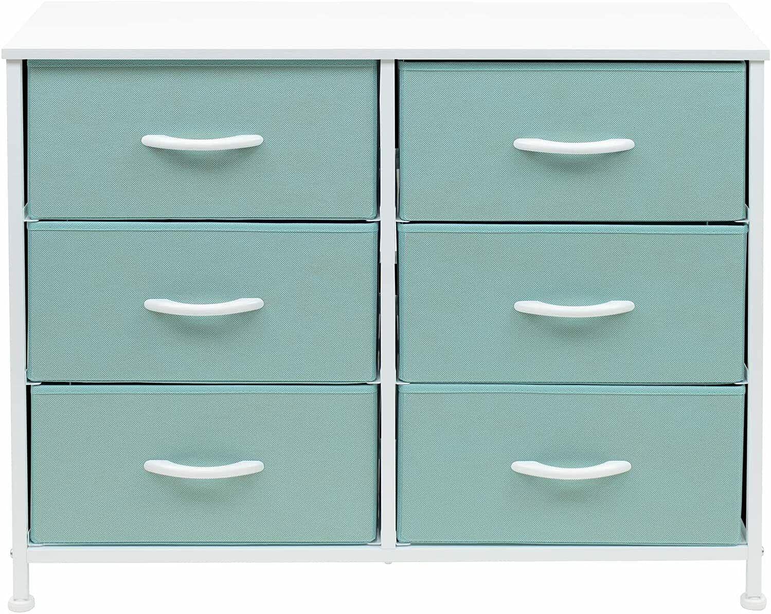 Pastel Aqua 6-Drawer Dresser for Bedroom - Tall Storage Chest Tower Unit with Closet Organizer, Perfect for Bedroom Furniture, Closet Storage & Home Organization